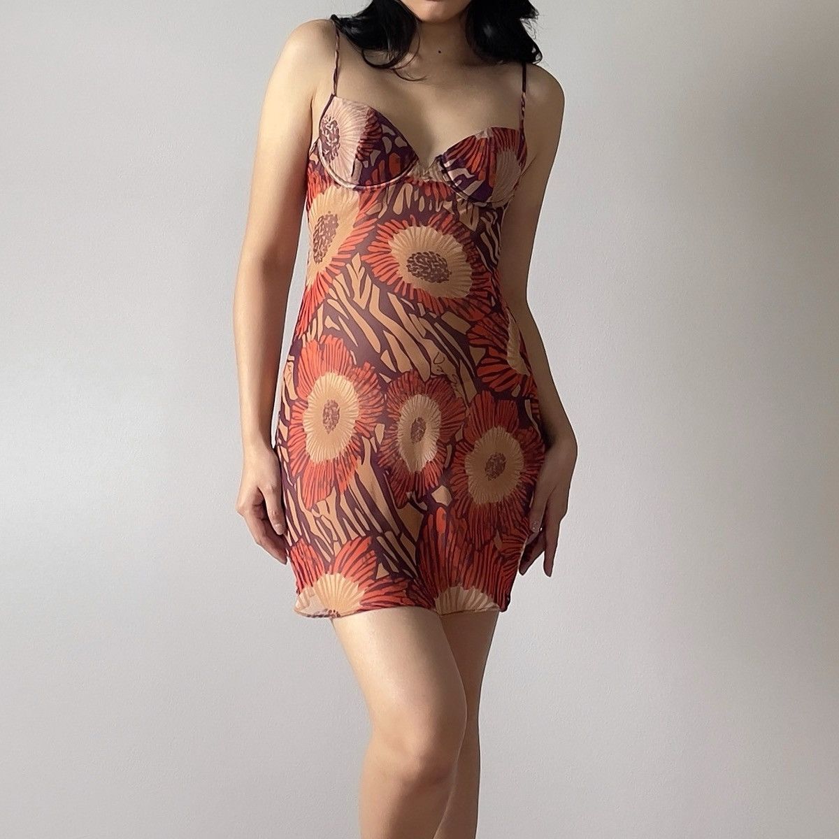 Victoria's Secret Romantic Floral Chiffon Sheer Bustier Slip Dress (34B/32C) Size ONE SIZE - 6 Thumbnail