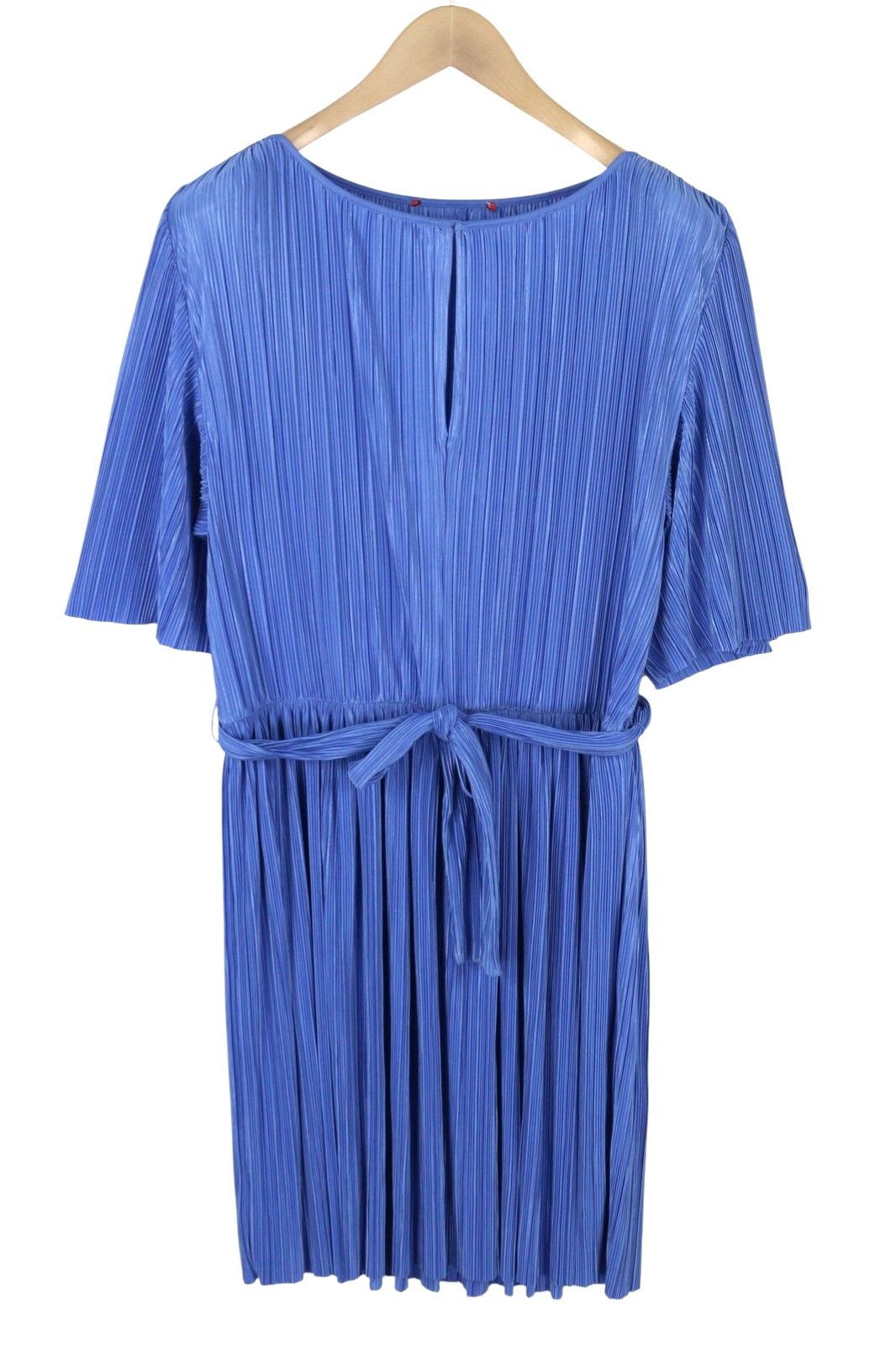 MAX&Co. XL Blue Textured Belted Short Sleeve Mini Dress 88914 Size XL / US 12-14 / IT 48-50 - 2 Thumbnail