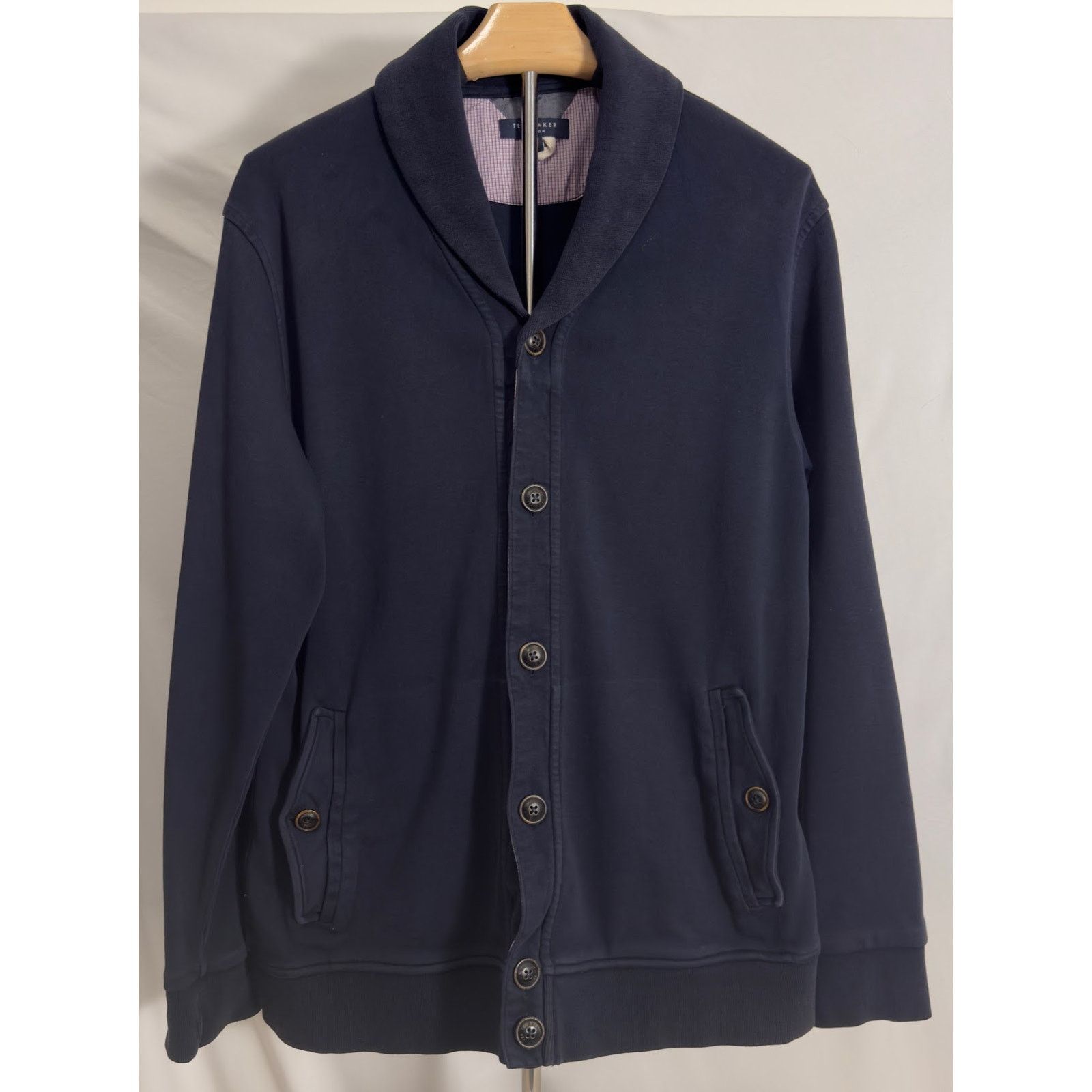 Ted Baker Ted Baker London Shawl Collar Cardigan in Navy - Size 5 Size US L / EU 52-54 / 3 - 1 Thumbnail