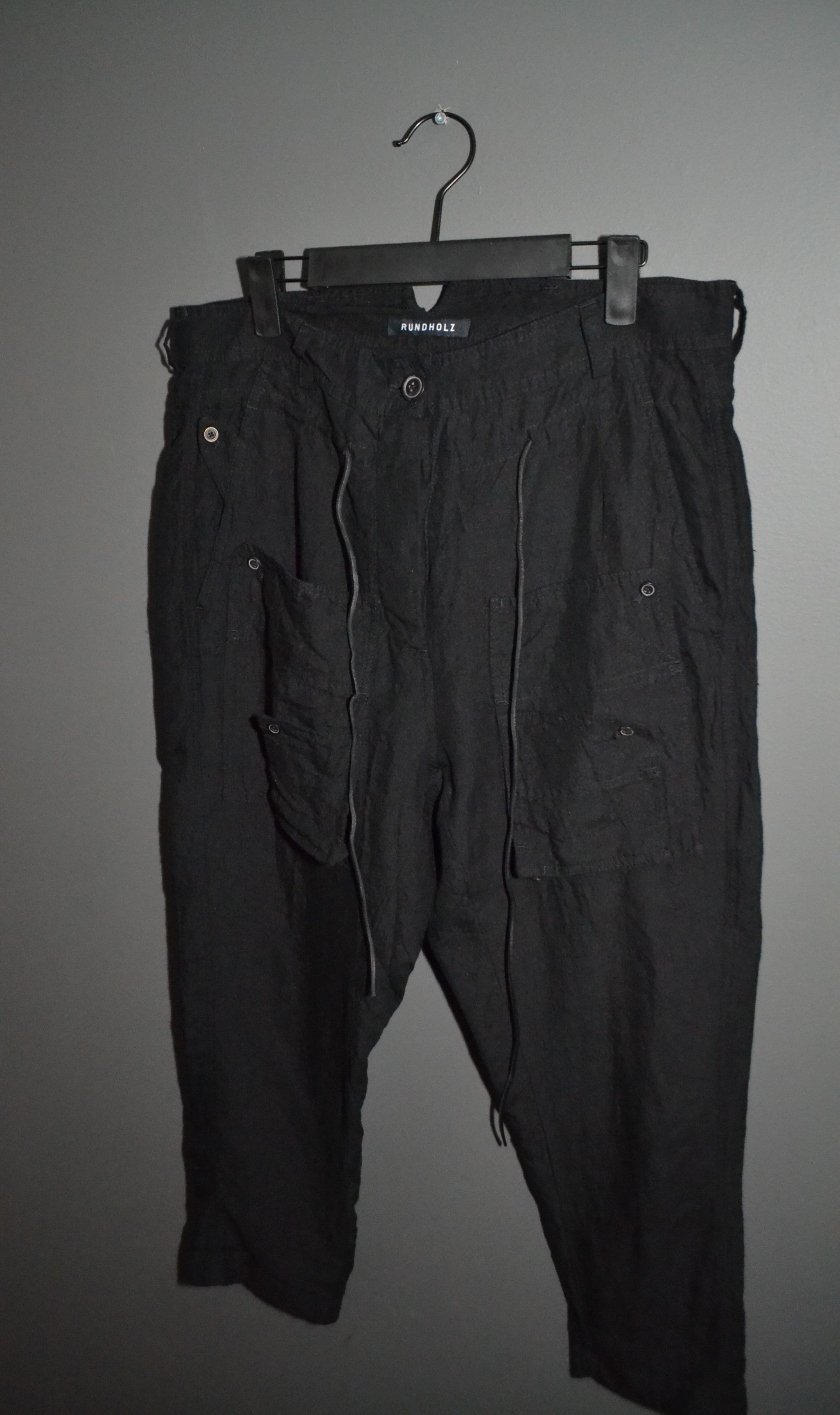 Rundholz Rundholz Low Drop Crotch Tapered Multipocket Linen Pants S Size 30" / US 8 / IT 44 - 1 Thumbnail