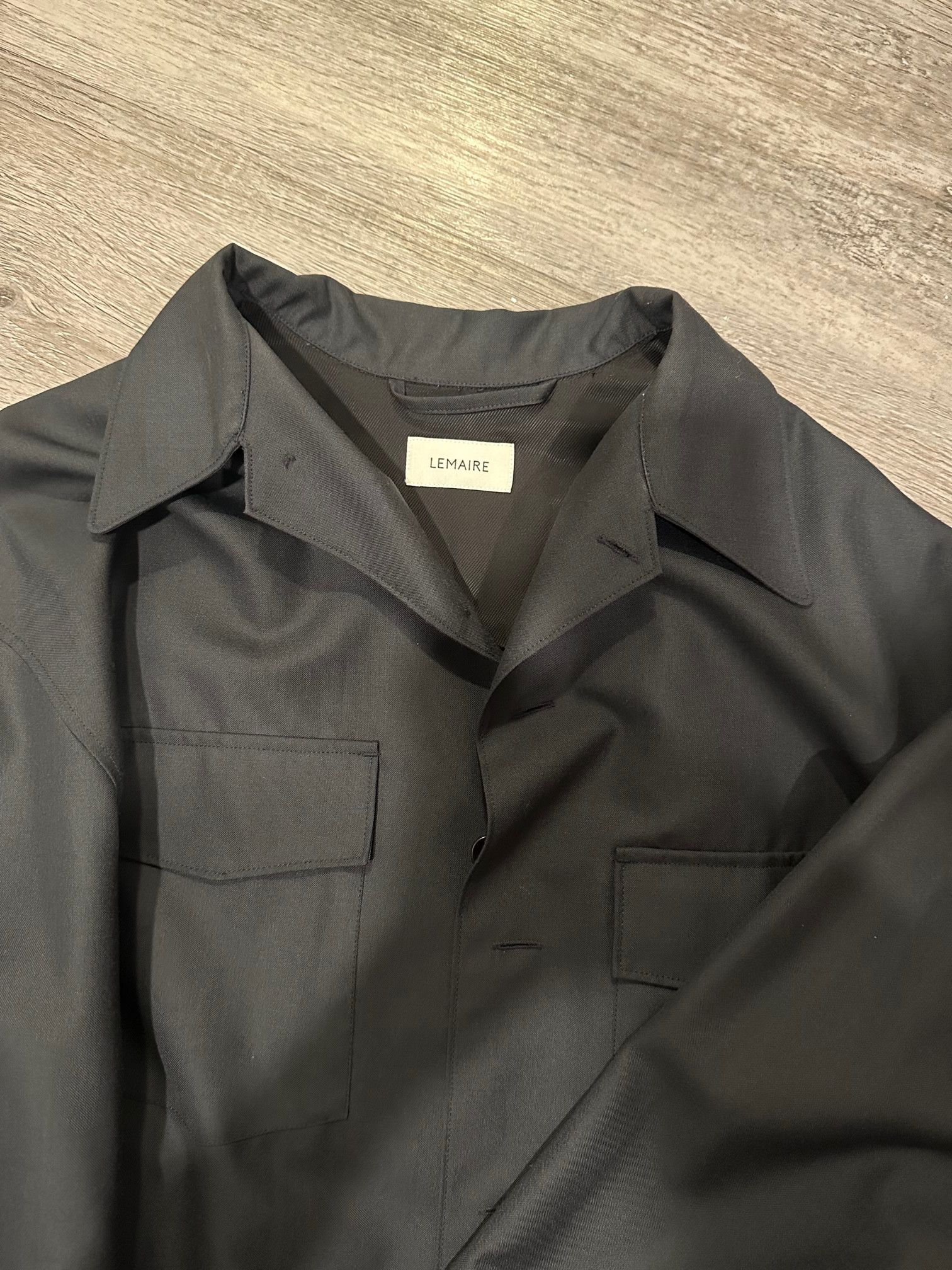 Lemaire Lemaire Convertible Collar Shirt 'Anthracite' | Grailed
