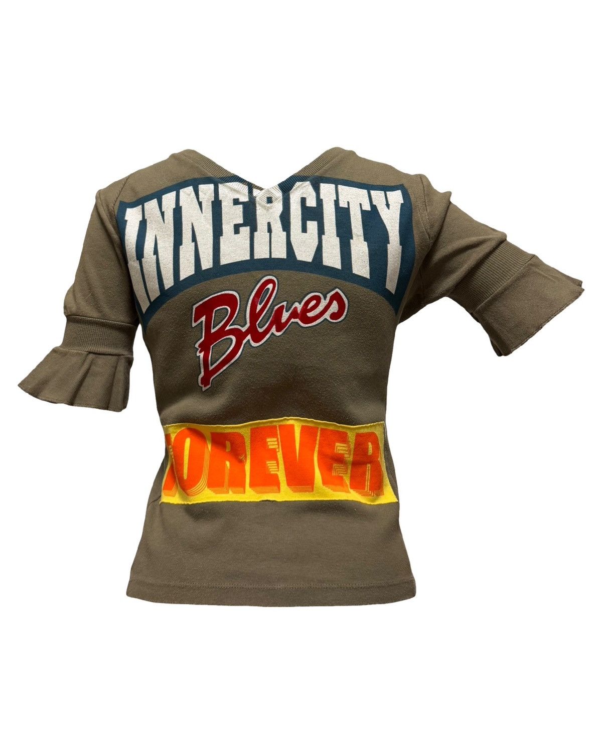 Dolce & Gabbana D&G “ORIGINAL INNERCITY Blues FOREVER” Ruffle Sleeve Top Size S / US 4 / IT 40 - 2 Thumbnail