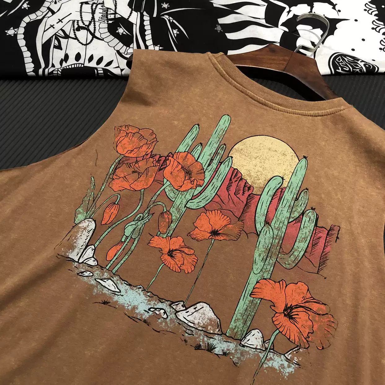 Vintage Skeleton Dancing Desert Apocalyptic Sleeveless Tank Top Size US XXL / EU 58 / 5 - 3 Thumbnail