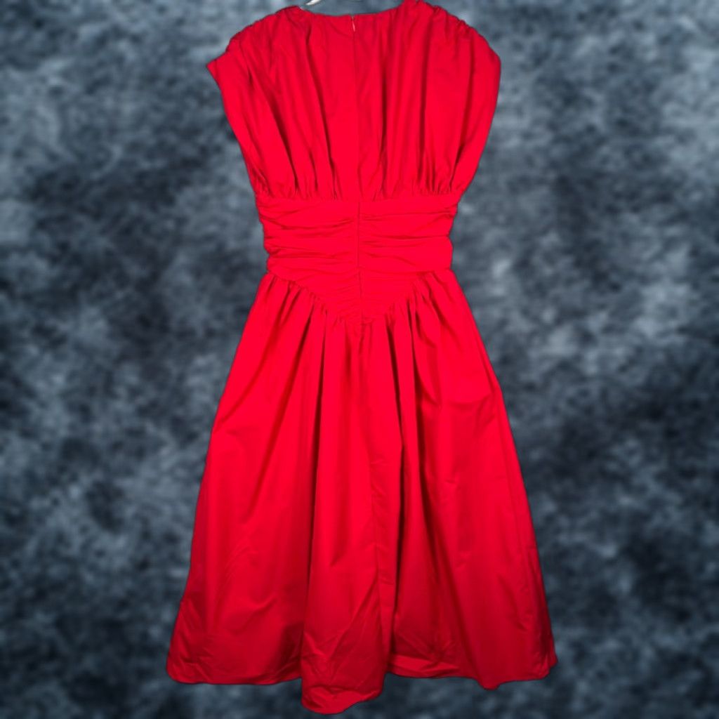 Vintage Micas Womens Dress Midi Red A-Line Sleeveless Party/Cocktail Size S Size S / US 4 / IT 40 - 1 Thumbnail