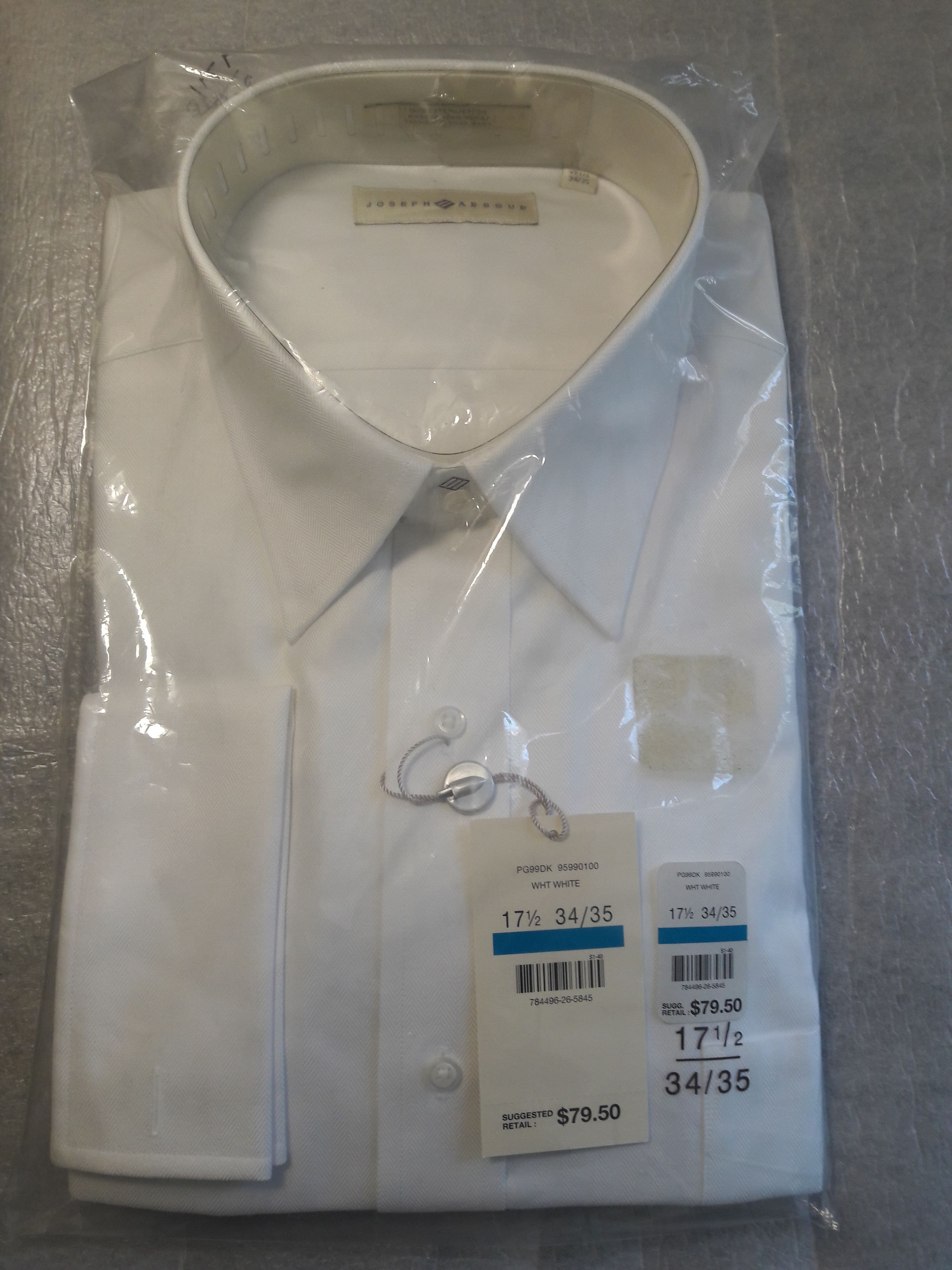 Joseph Abboud French Cuff Dress Shirt | Abboud | White | 17 - 1/2 | 34/35 Size US XL / EU 56 / 4 - 1 Thumbnail