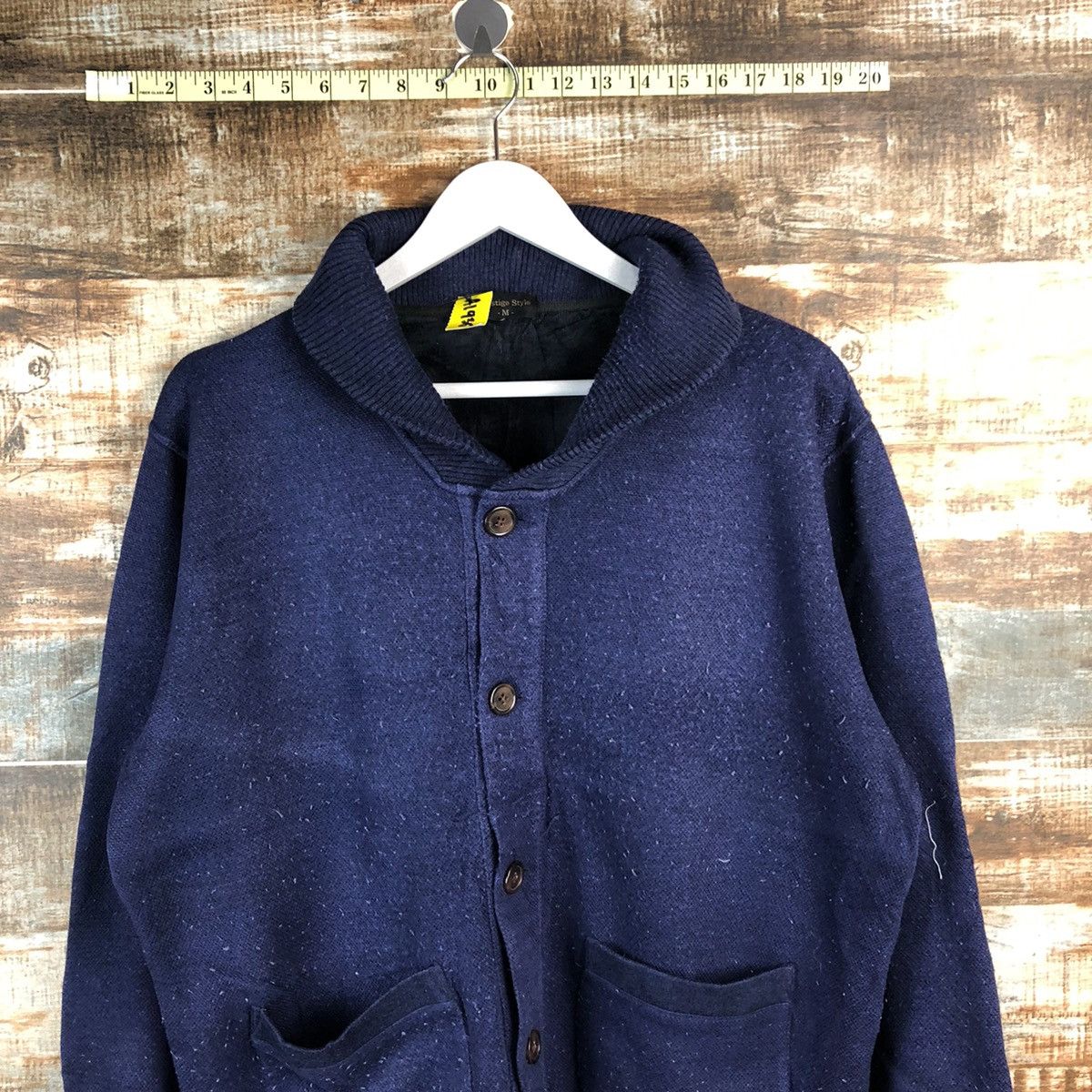 Japanese Brand Top Valu Dark Blue Cardigan Knitwear #A1935 Size US M / EU 48-50 / 2 - 5 Thumbnail