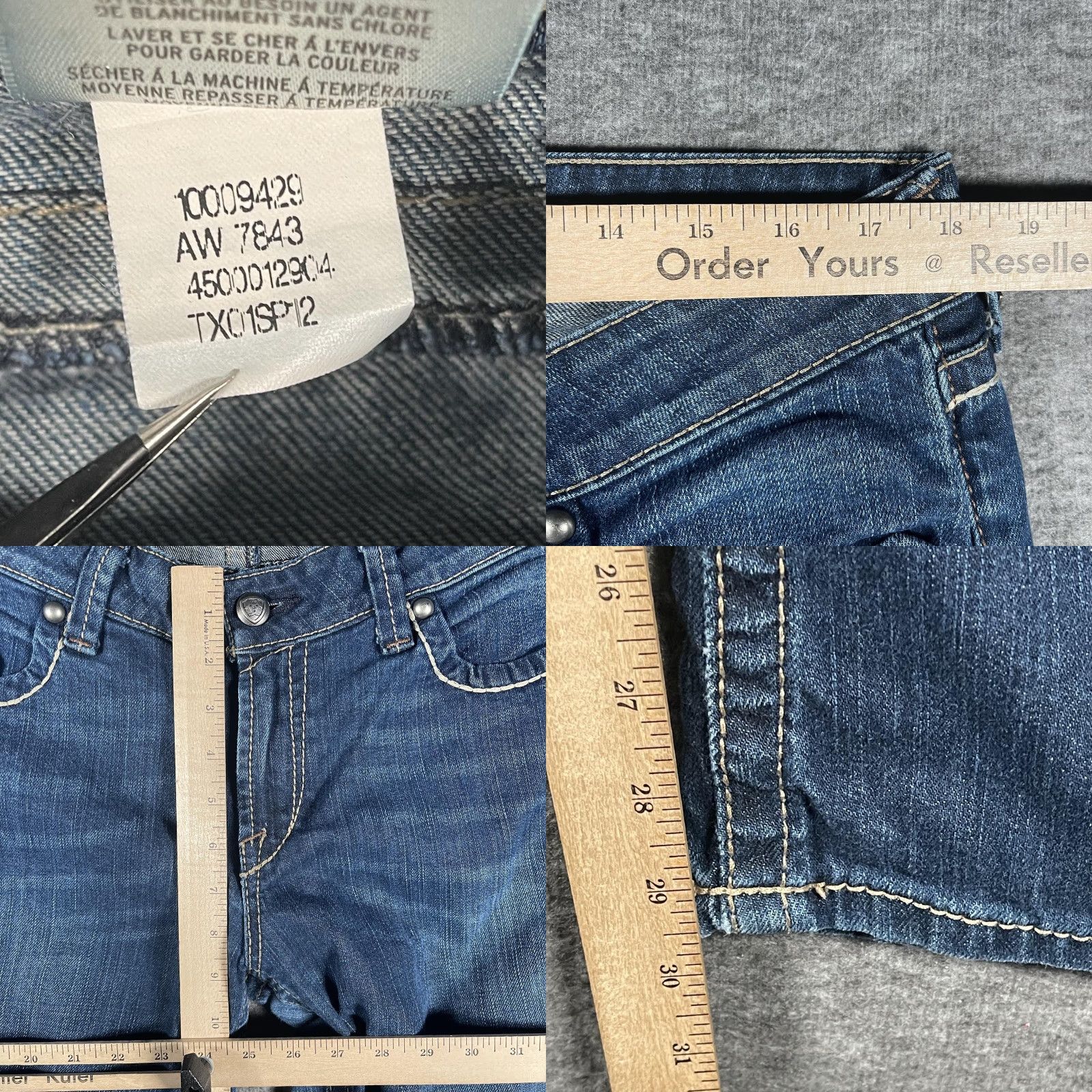 Ariat Ariat Jeans Ruby Womens 33S Medium Wash Bootcut Denim 5-Pocket Stretch Mid Rise Size 24" / US 00 / IT 34 - 9 Thumbnail