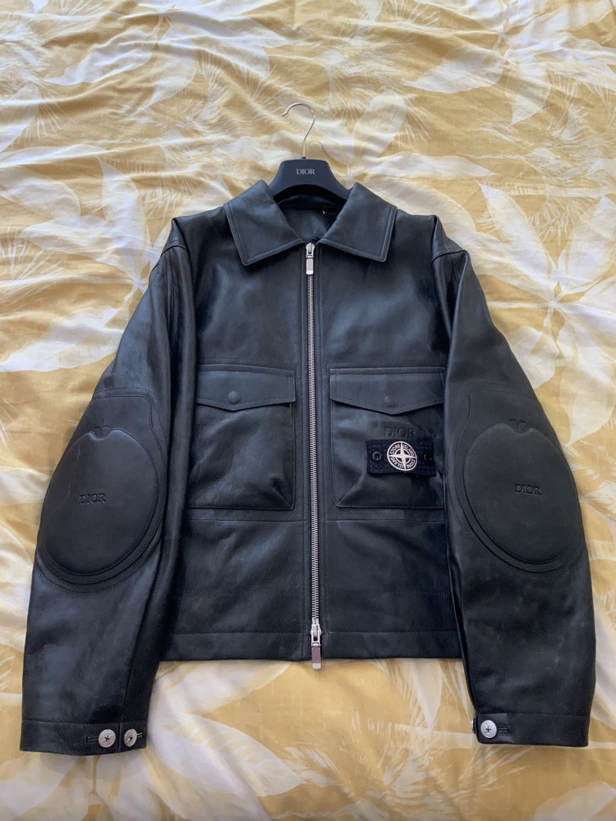 Dior × Stone Island Dior x Stone Island Leather Field Jacket Size US M / EU 48-50 / 2 - 8 Thumbnail