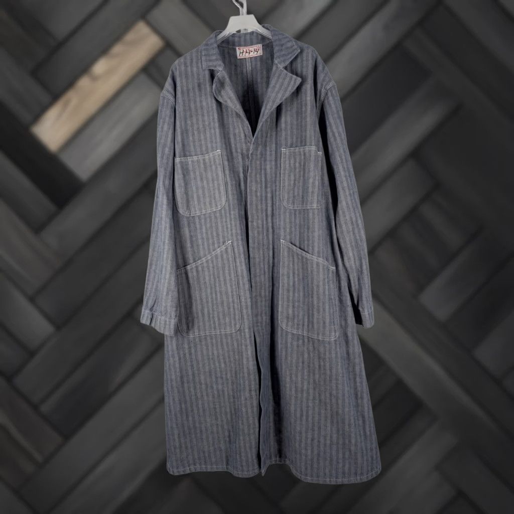 Denime VINTAGE Universal Overall Co Chicago Stone Cutter Jacket Long Denim 60s 70s Workwear 46 Mens Size US S / EU 44-46 / 1 - 1 Thumbnail