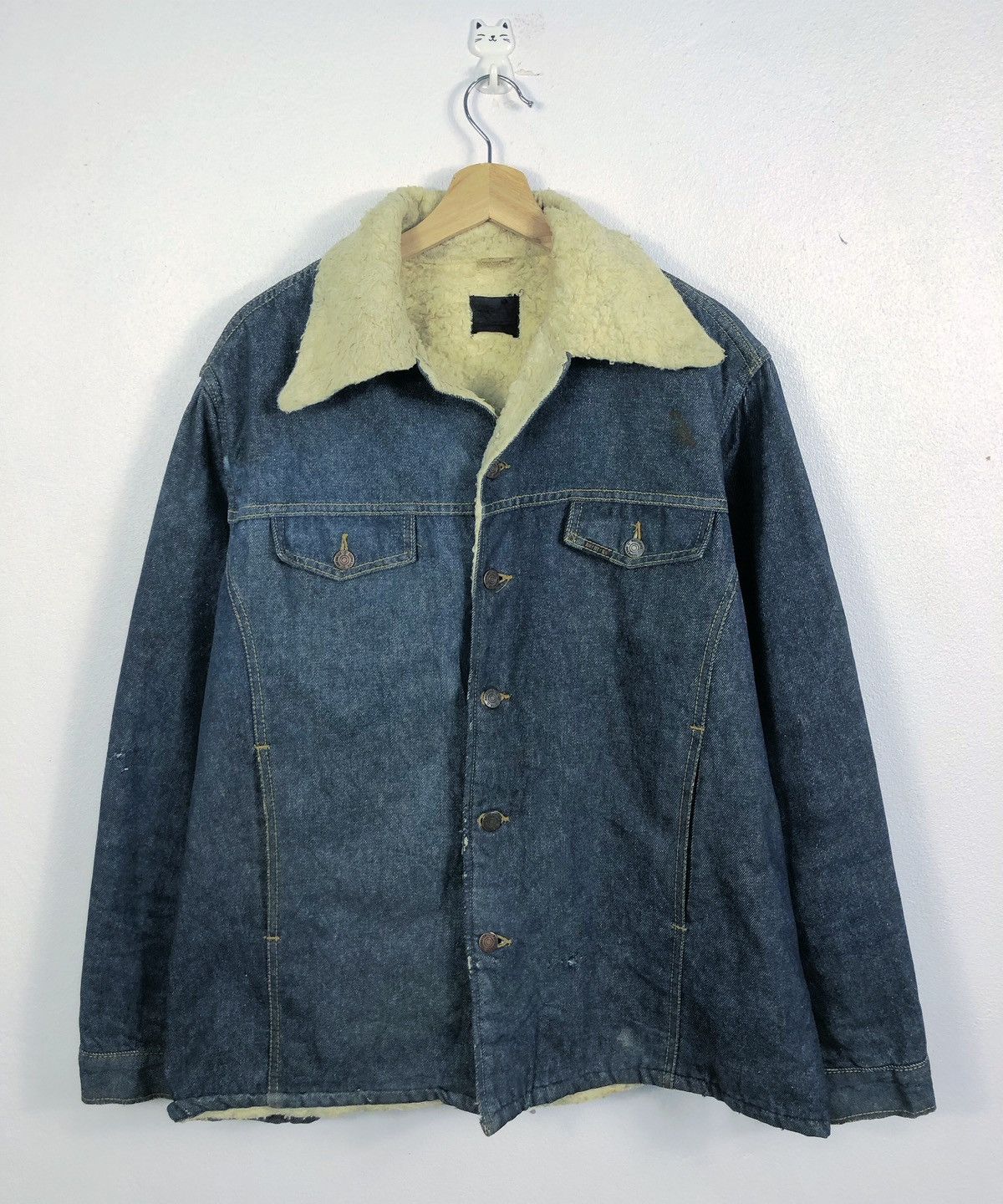 Sears Rare Vintage 80s Sears Roebucks Shearling Denim Jacket Size US XL / EU 56 / 4 - 1 Thumbnail