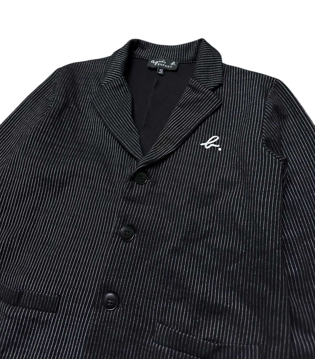 agnes b. agnès b. ENFANT black pinstripe blazer Size XS / US 0-2 / IT 36-38 - 4 Thumbnail