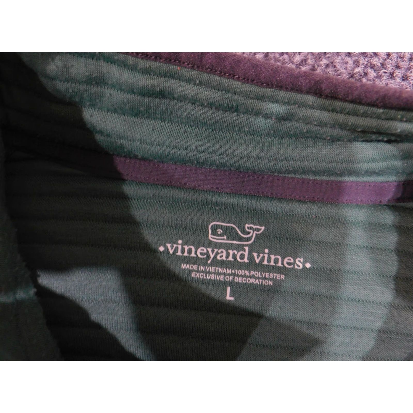 Vineyard Vines Vineyard Vines Pullover Mens Large Green Snap Mock Neck Fleece Striped Outdoor Shirt Size US L / EU 52-54 / 3 - 6 Thumbnail