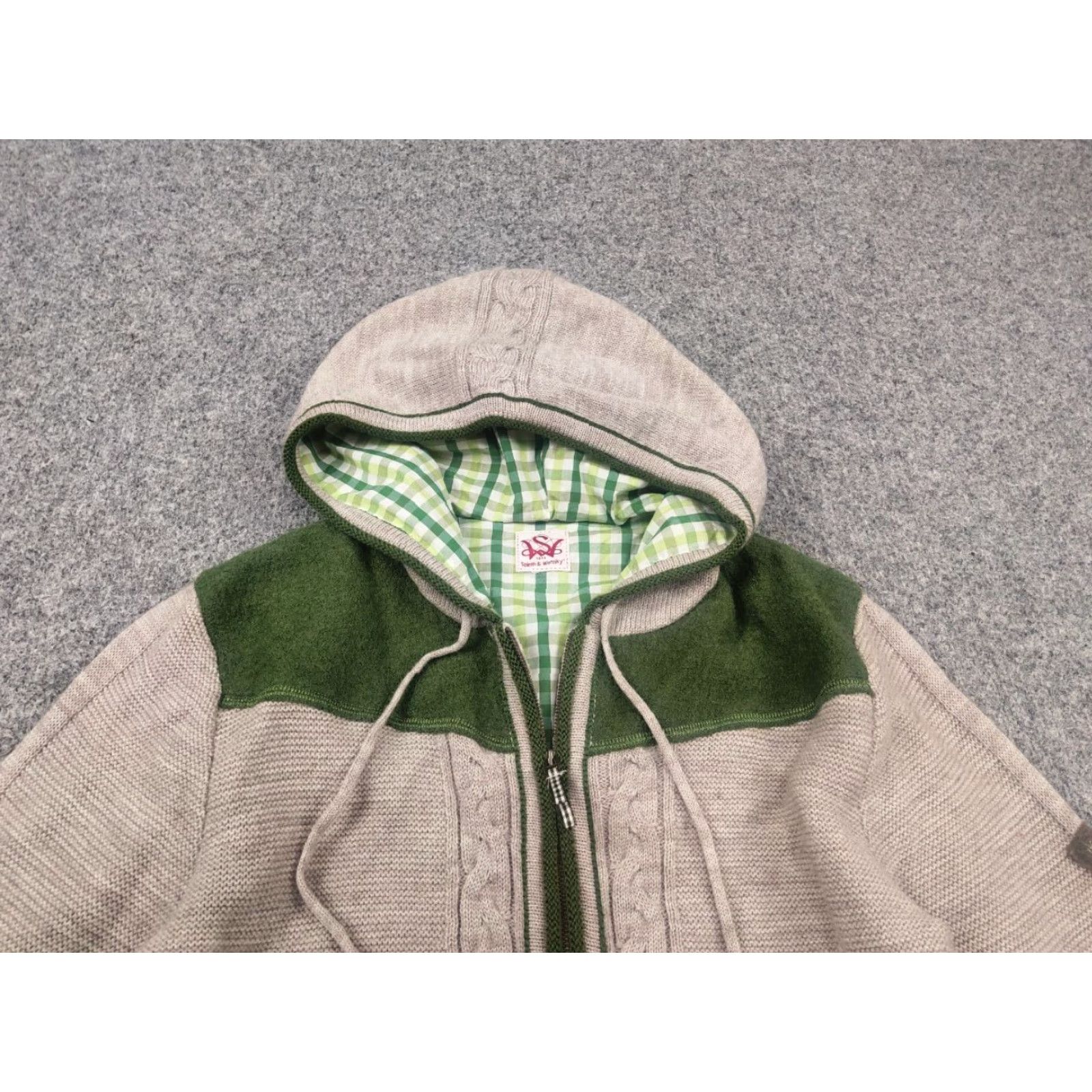 Vintage VINTAGE Spieth & Wensky German Design Knit Wool Blend Gren Beige Full Zip Removable Hoodie Shirt XS? Size US M / EU 48-50 / 2 - 3 Thumbnail