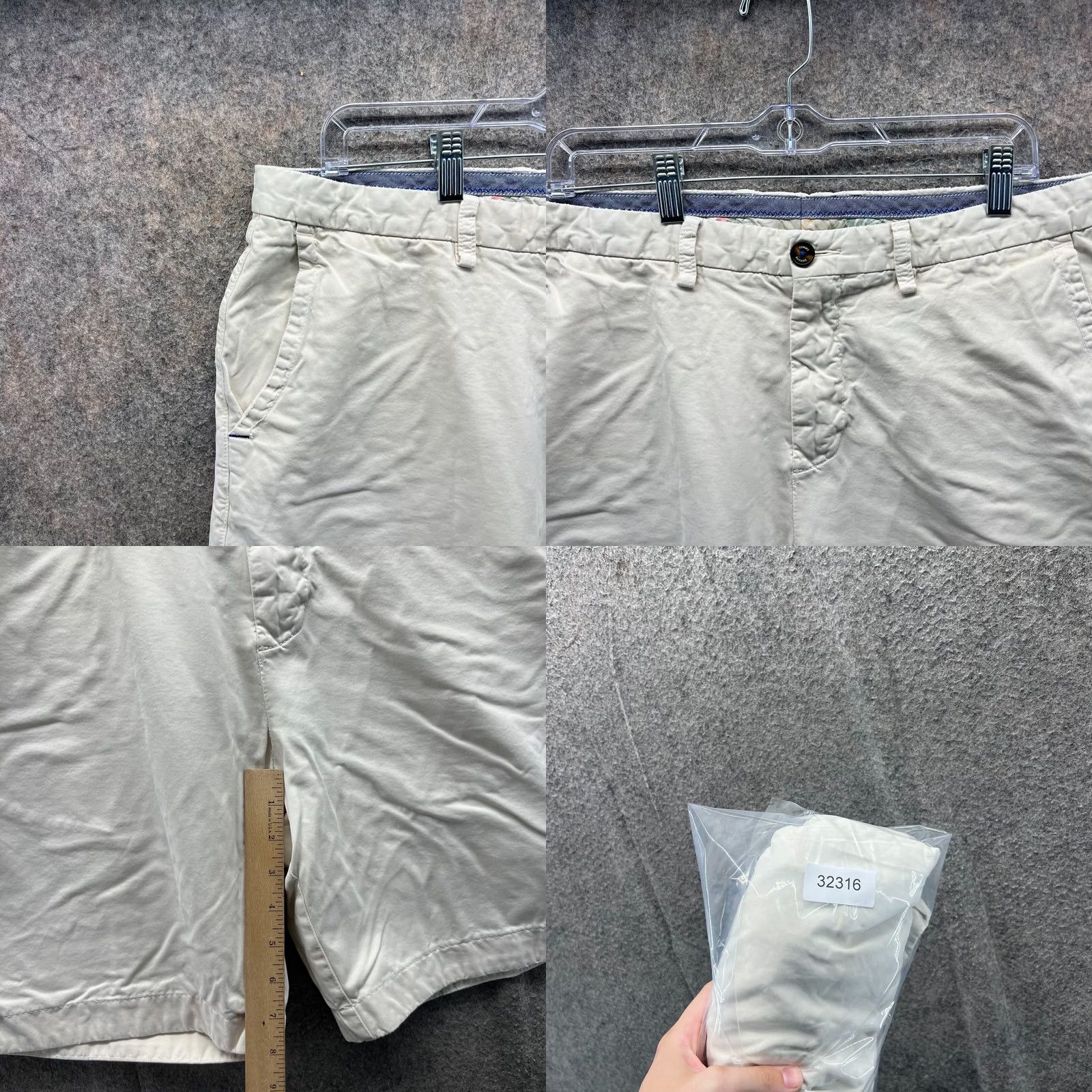 Tommy Bahama Tommy Bahama Shorts Mens 35 Beige Chino Flat Front Khaki Tan Pima Cotton Canvas Solid Button Casual Travel Mens Regular Beach Vintage No Size US 35 - 8 Thumbnail