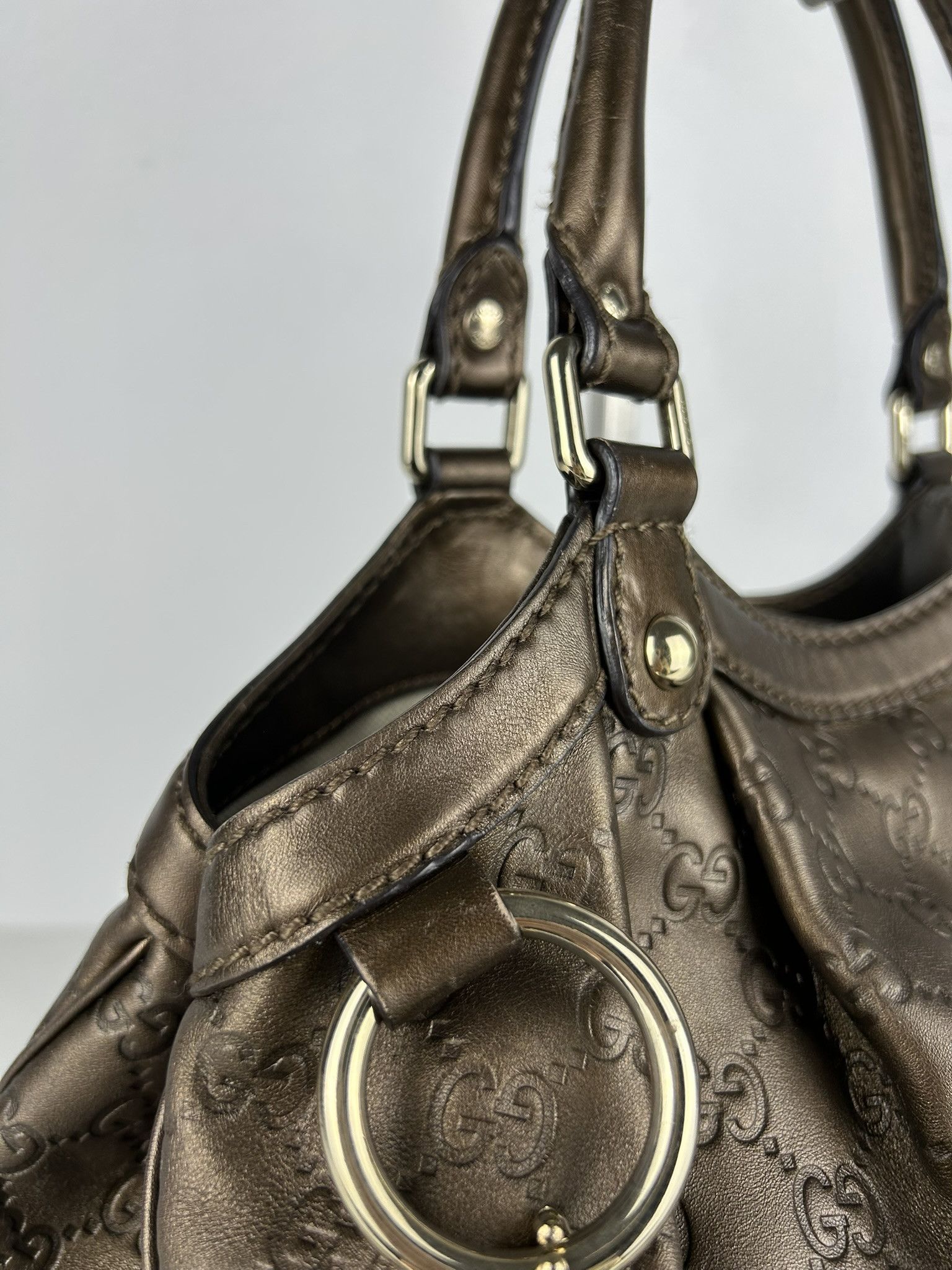 Gucci Gucci guccissima sukey medium size leather handbag Size ONE SIZE - 7 Thumbnail