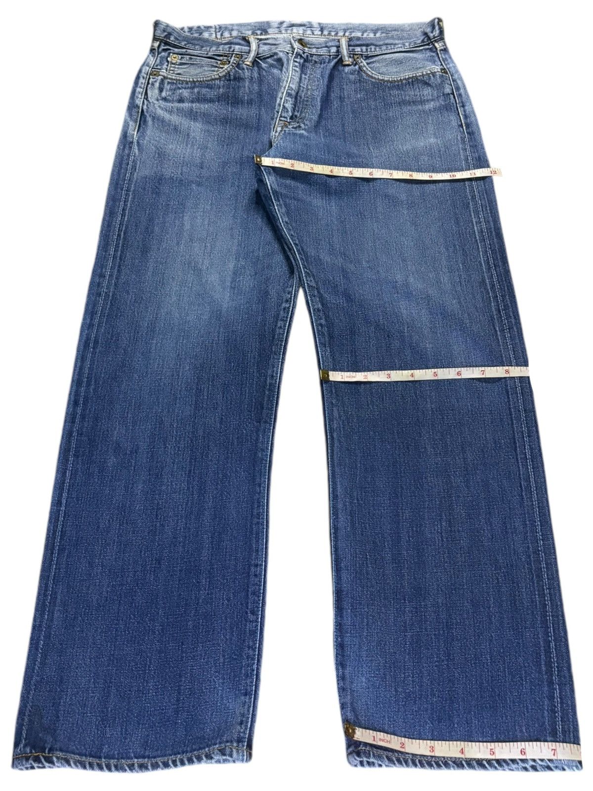 Japan Blue × Japanese Brand Vintage Japanese Japan Blue Selvedge Blue Wash Loose Jeans Size US 32 / EU 48 - 16 Thumbnail