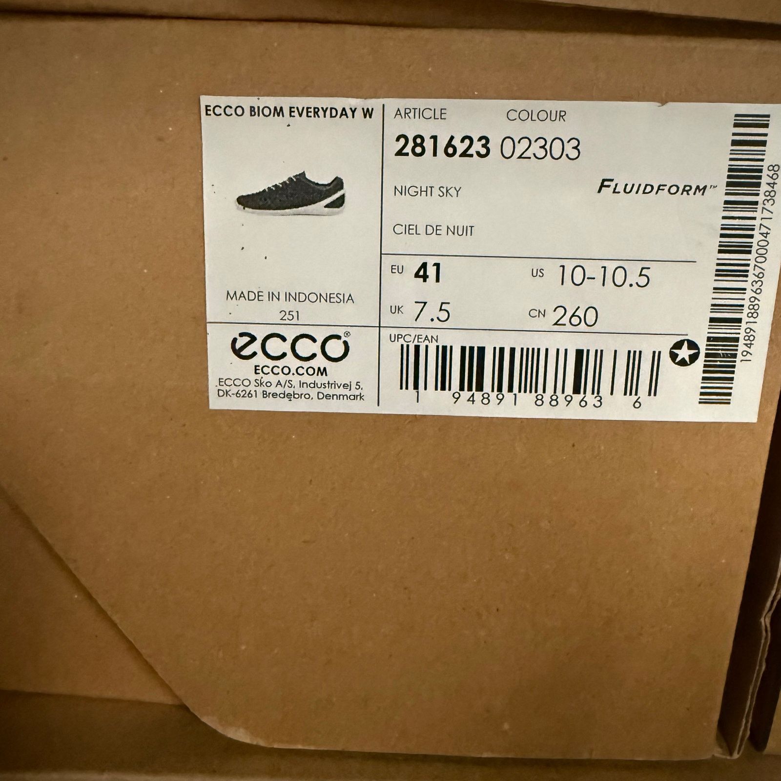 Ecco ECCO WOMEN'S 41 BIOM EVERYDAY NIGHTSKY BLUE LT WEIGHT SNEAKE Size US 10 / IT 40 - 4 Thumbnail