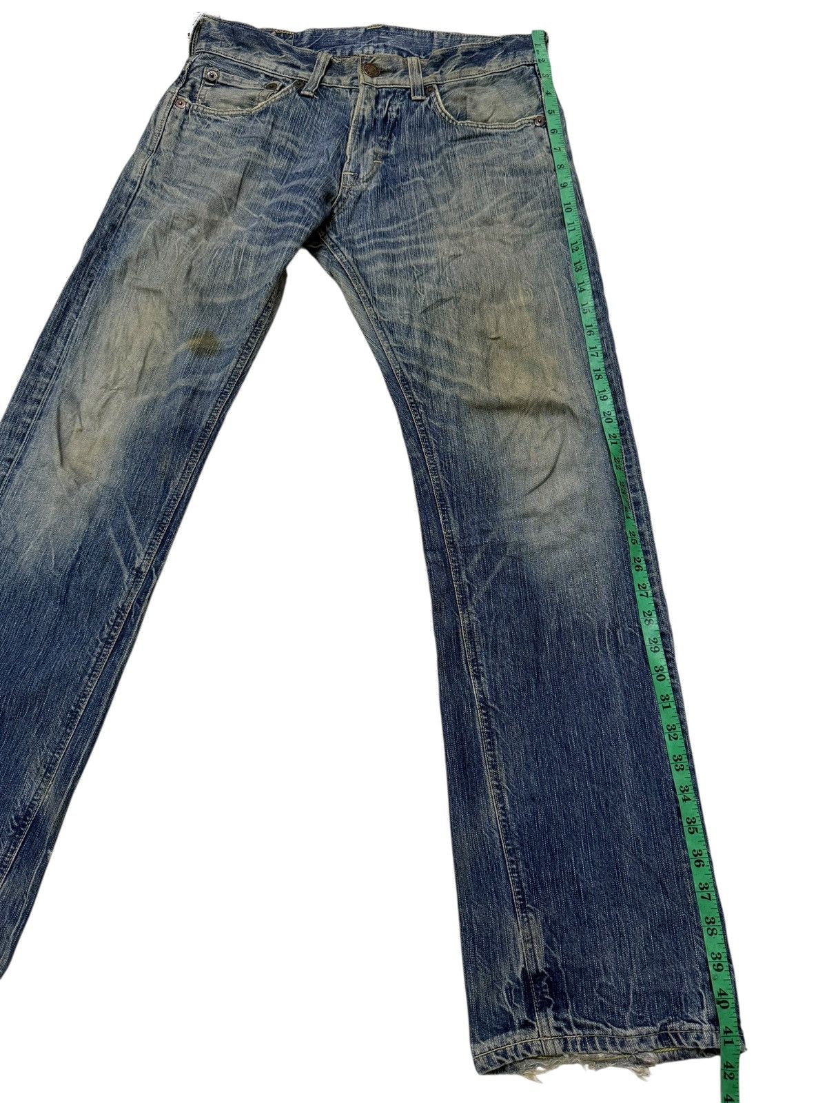 Edwin Vintage Edwin 503 Blue Trip Japan Distressed Loose Jeans Size US 32 / EU 48 - 15 Thumbnail