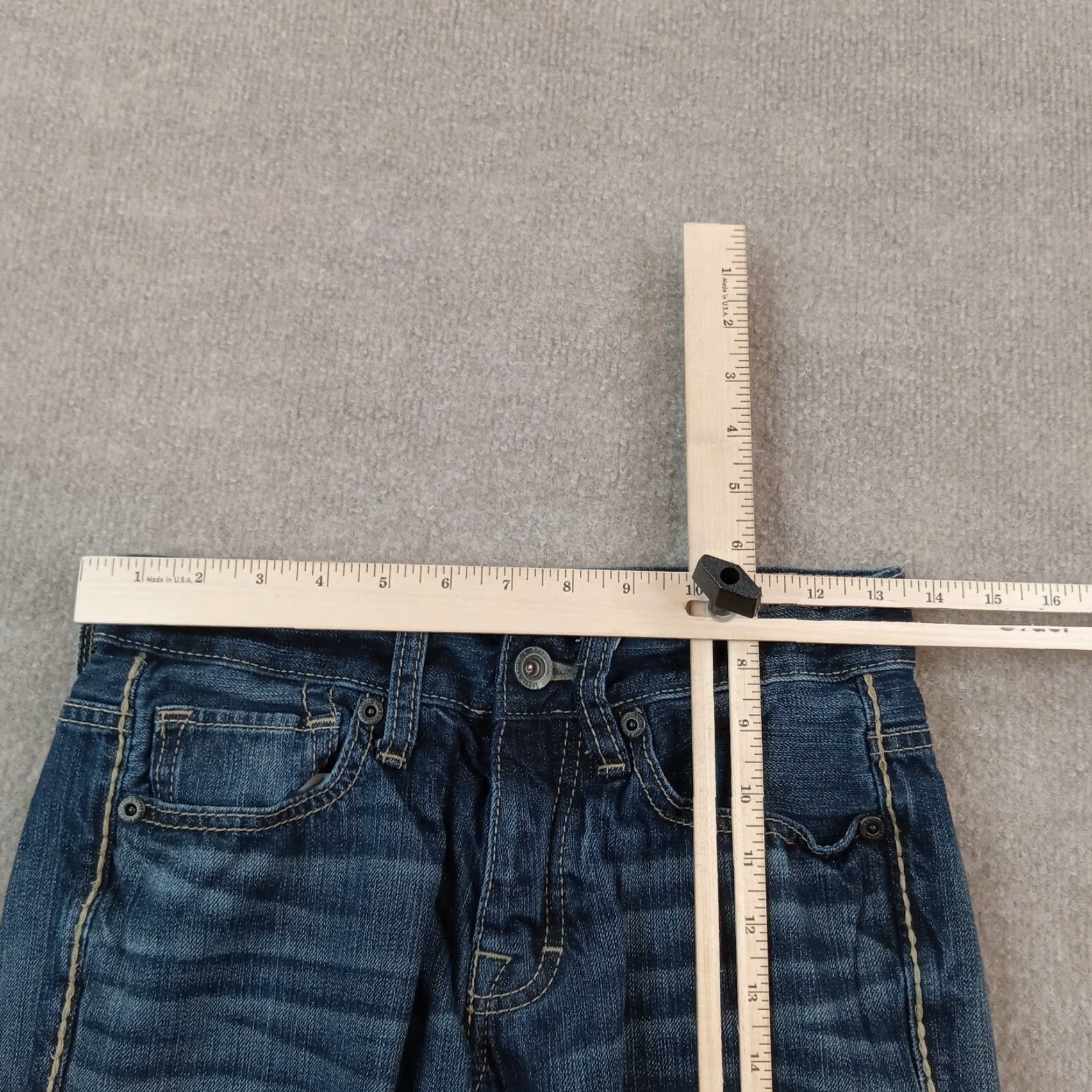Vintage Buckle BKE Mens 27x28 Blue Denim Straight Jeans Casual Button Fly Cotton Size US 27 - 5 Thumbnail