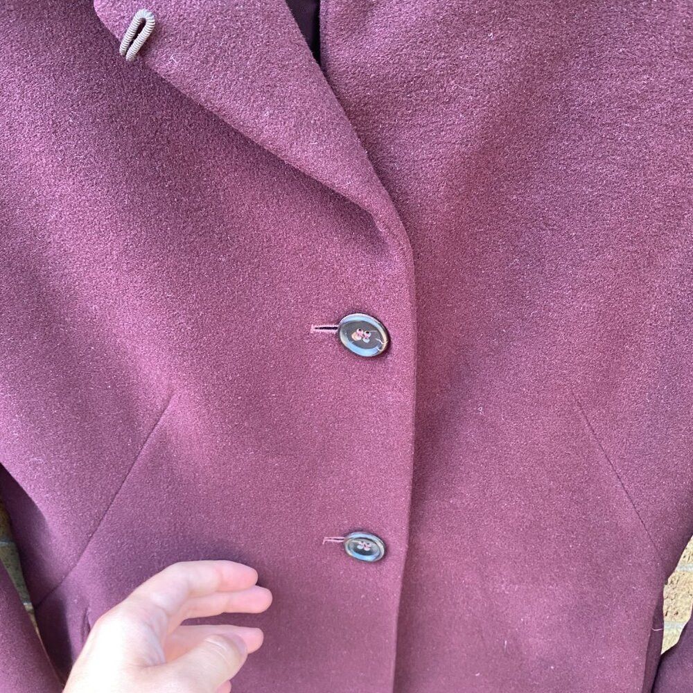 Jil Sander × Vintage Vintage 90s Jil Sander Bordeaux Coat Cashemere Wool Blend J Size S / US 4 / IT 40 - 7 Thumbnail