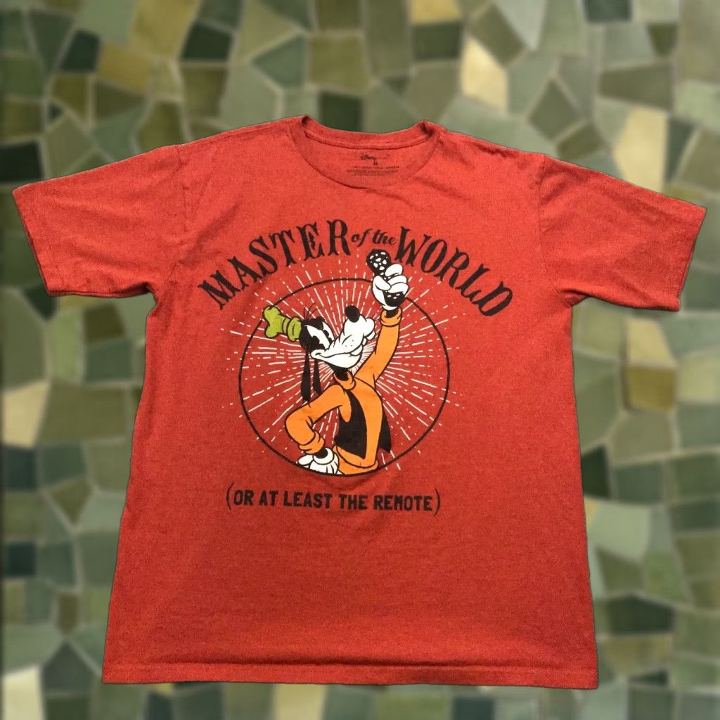 Disney Disney Goofy Shirt Mens Medium Orange Master Of The World Or The Remote Shirt Mens Orange Disney Cartoon T-Shirt 90s? Size US M / EU 48-50 / 2 - 1 Thumbnail