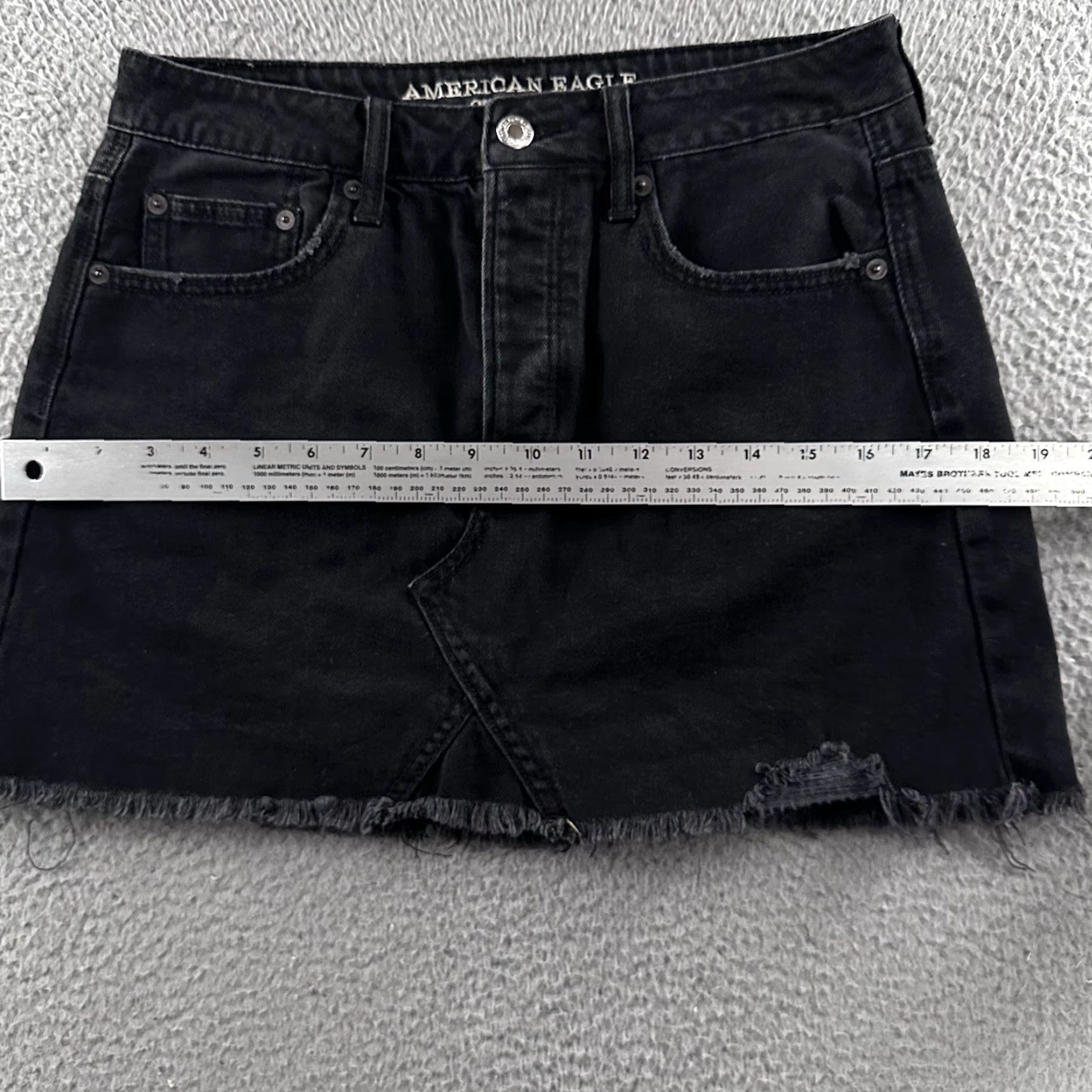 American Eagle Outfitters American Eagle Skirt Black Size 6 Mini Denim Stretch Cotton Blend Womens Size 28" / US 6 / IT 42 - 7 Thumbnail