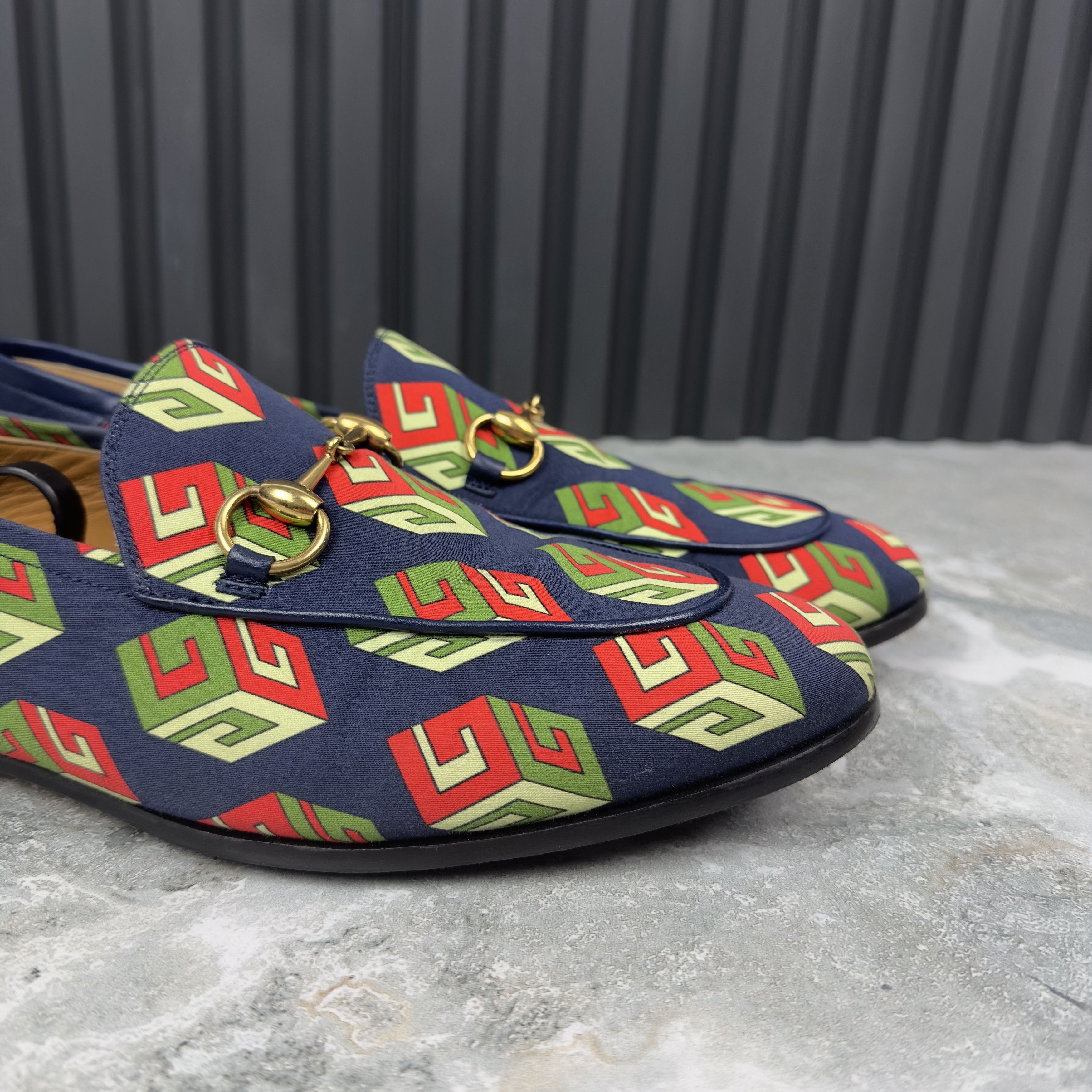 Canvas Mr. Porter Cube Horsebit Loafers