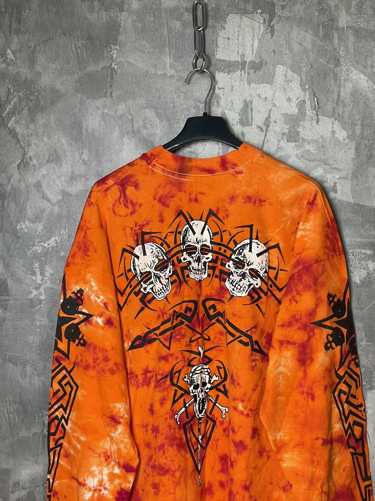 Vintage Y2K Crazy skull Printed longsleeve All Over Rare Size US L / EU 52-54 / 3 - 9 Thumbnail