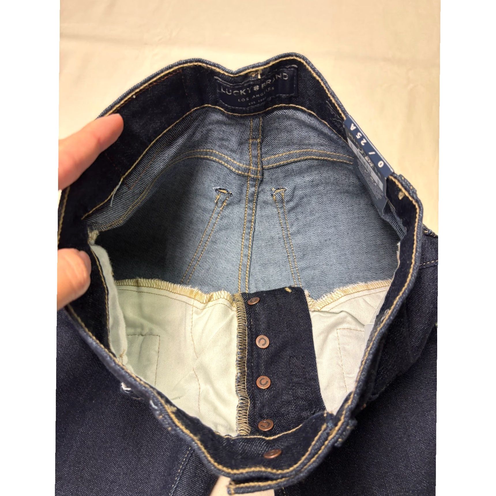 Lucky Brand Lucky Brand Bridgette High Rise Skinny Jeans Women Dark Wash 25 Inseam 27 Button Fly 5-Pocket Denim Comfort Stretch NWT Size 42" / US 20 - 4 Thumbnail