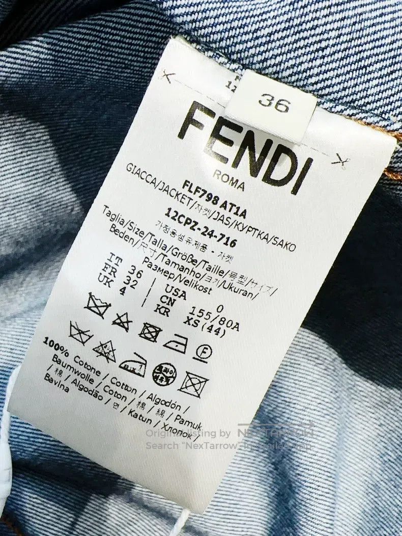 Fendi Fendi Navy Blue and Blue Long Sleeve Denim Jacket Size 4XL / US 24-26 - 7 Thumbnail