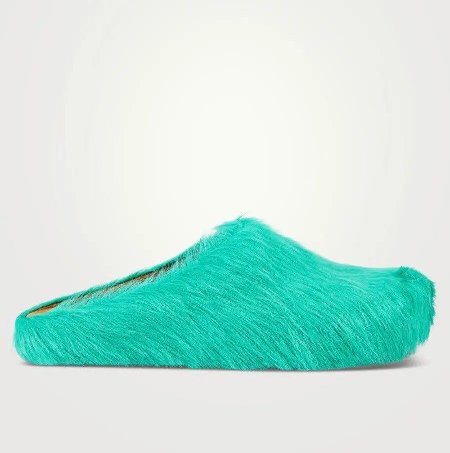 Marni !DS! SS23 Marni Fussbet Calf Hair Turqoise Sabot Clogs Size US 10 / EU 43 - 2 Thumbnail