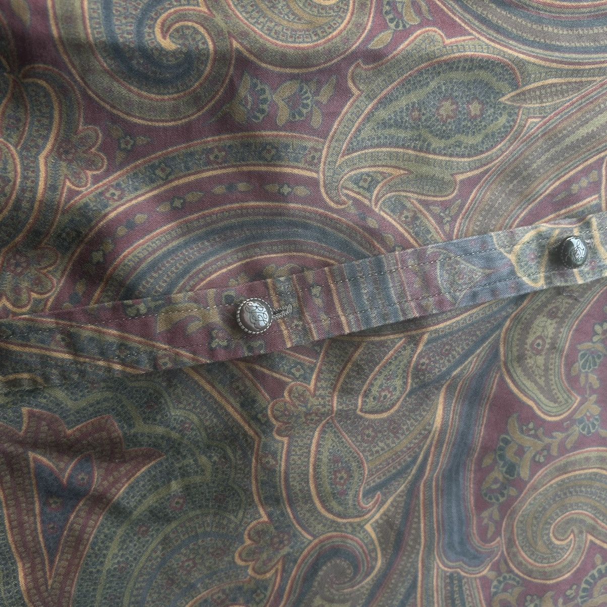 Ralph Lauren Vtg Ralph Lauren Paisley Silk Bell Sleeve Button-Up Shirt Size L / US 10 / IT 46 - 4 Thumbnail