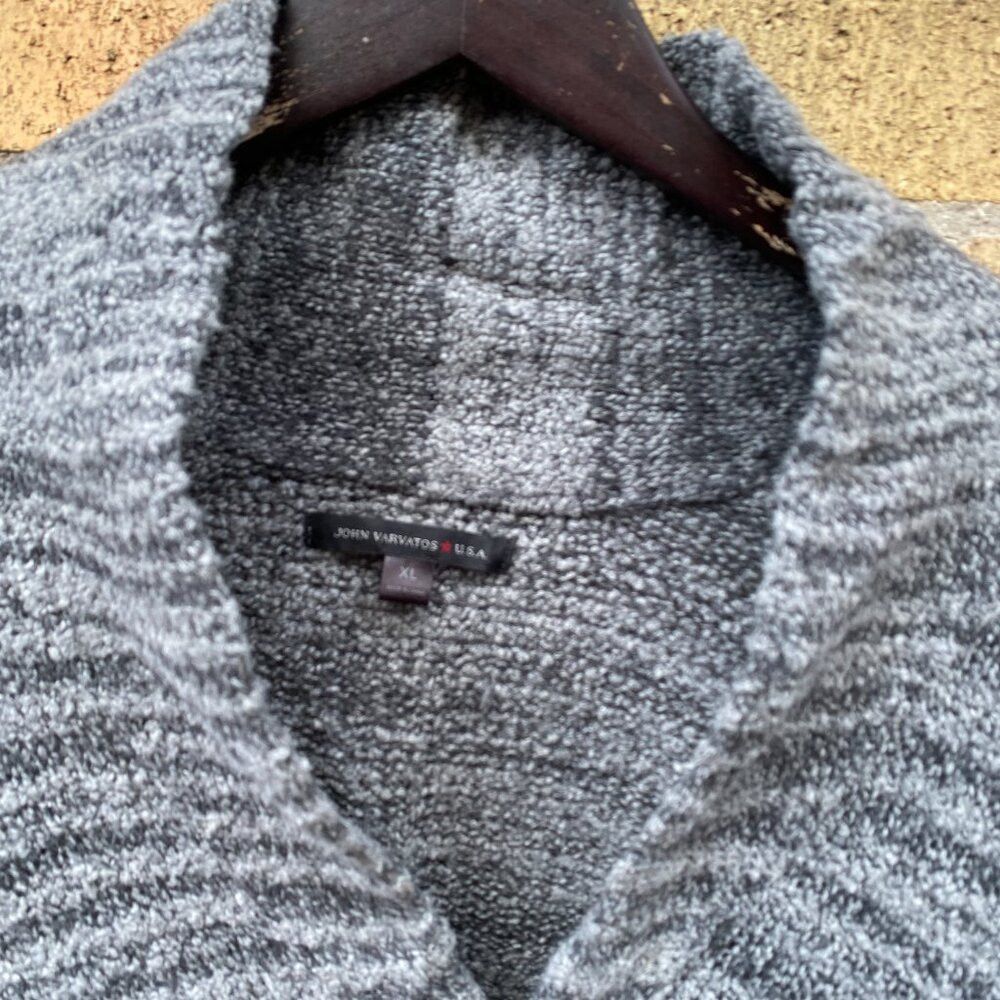 John Varvatos Vintage John Varvatos USA Knit Cardigan Sweater XL Gray Size US XL / EU 56 / 4 - 5 Thumbnail