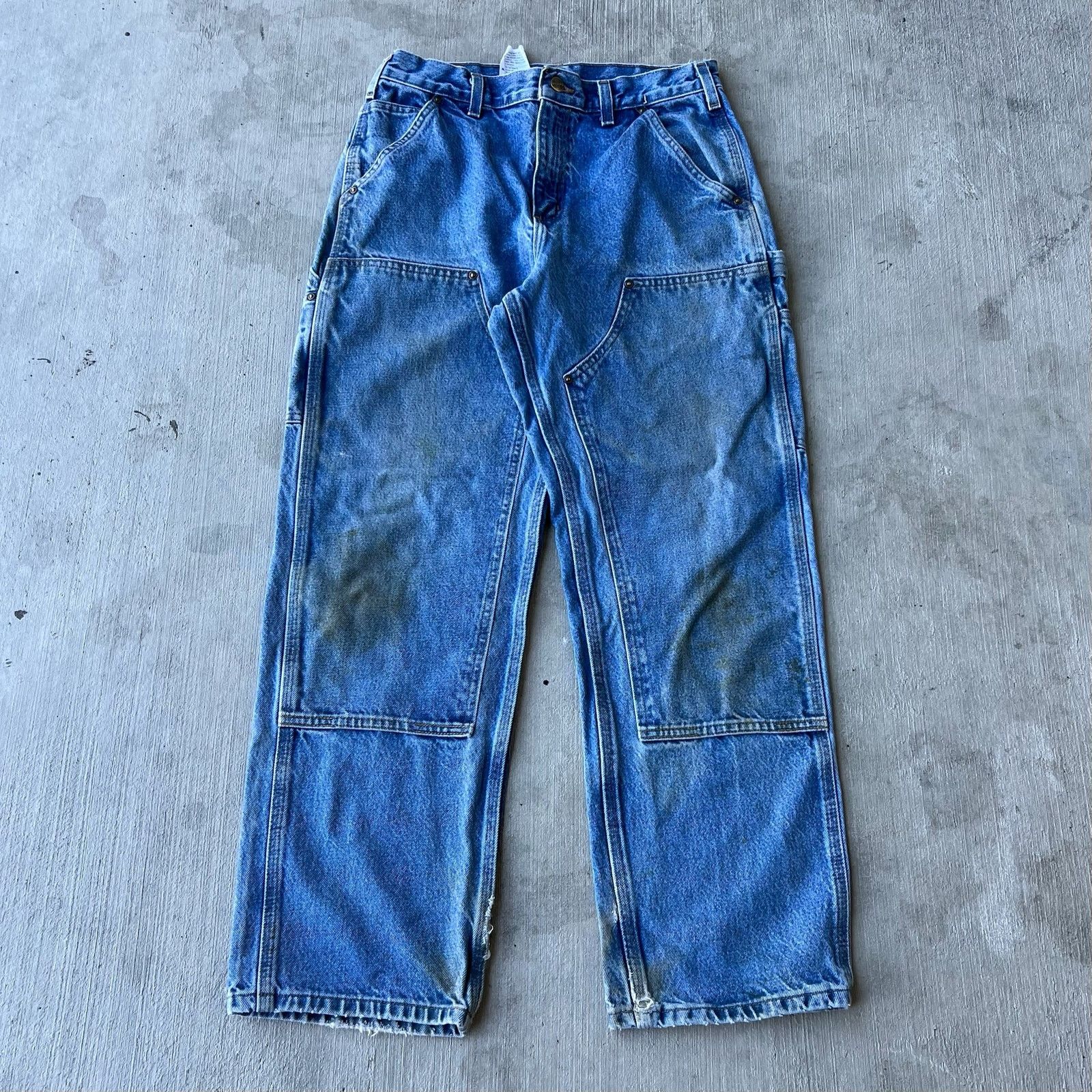 Carhartt × Vintage Carhartt denim blue jean double knee work carpenter pants Size US 30 / EU 46 - 1 Thumbnail