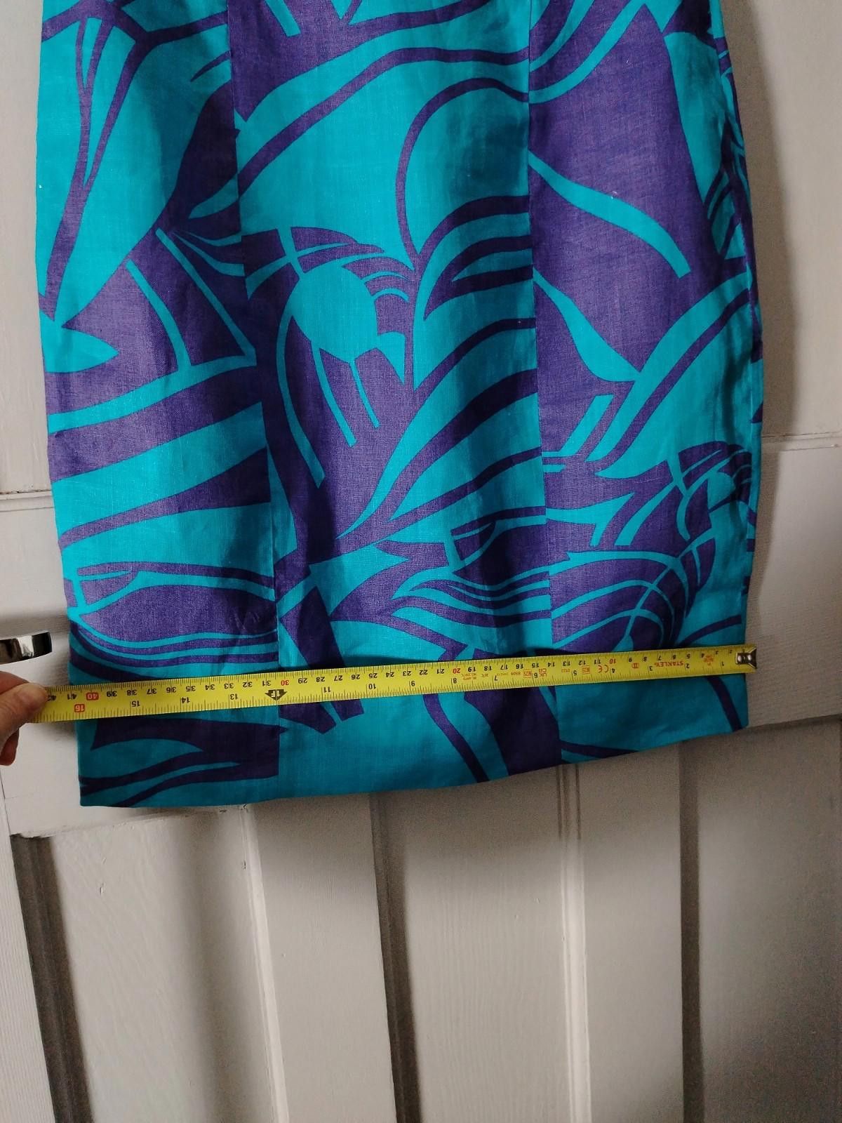 Zara Zara Basic Strapless Mini Dress Teal Purple Abstract Print Size S / US 4 / IT 40 - 11 Thumbnail