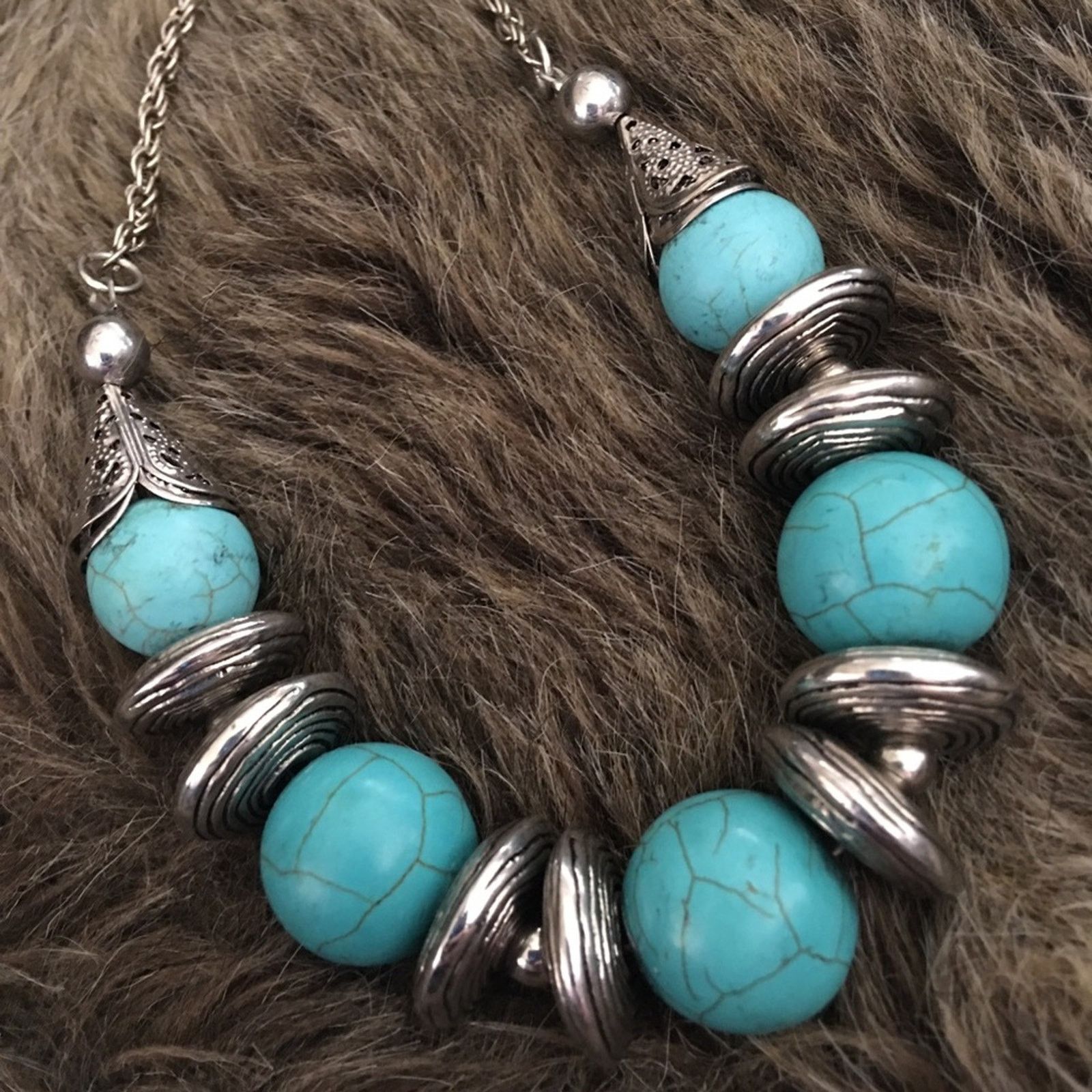Jewelry Southwest silver tone & faux turquoise necklace Size ONE SIZE - 6 Thumbnail