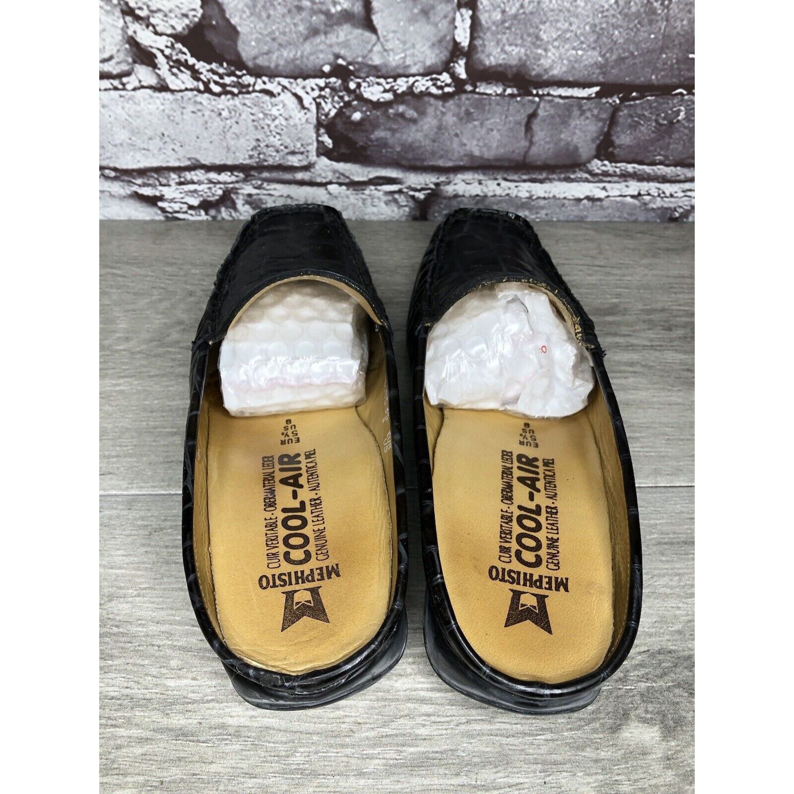 Mephisto Mephisto Black Patent Leather Crocometal Croc Print Mules Sh Size US 8 / IT 38 - 4 Thumbnail