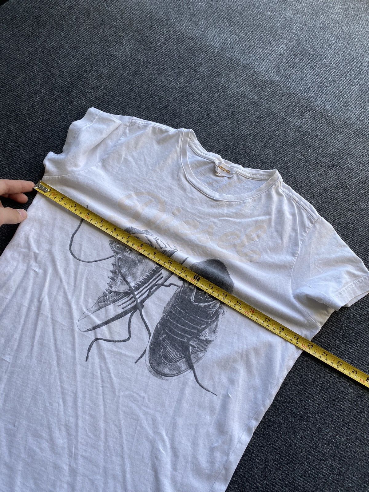 Diesel 🔥Opium Punk Diesel Goth Emo White tee “sneakers logo” Size US S / EU 44-46 / 1 - 7 Thumbnail
