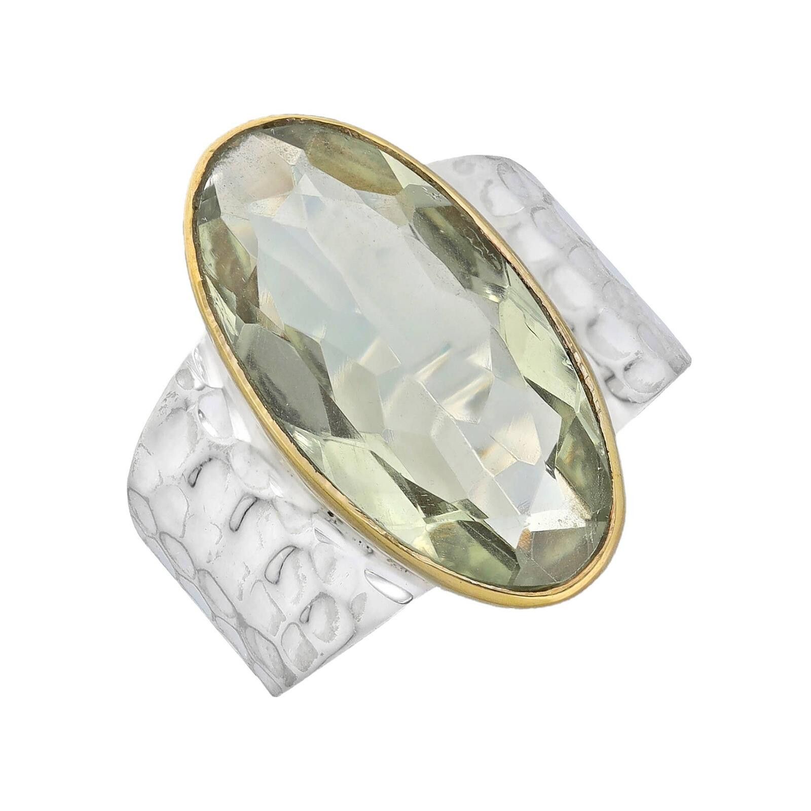 Other 925 Sterling Silver Green Amethyst Mirage Ring Size 6 Size ONE SIZE - 2 Thumbnail