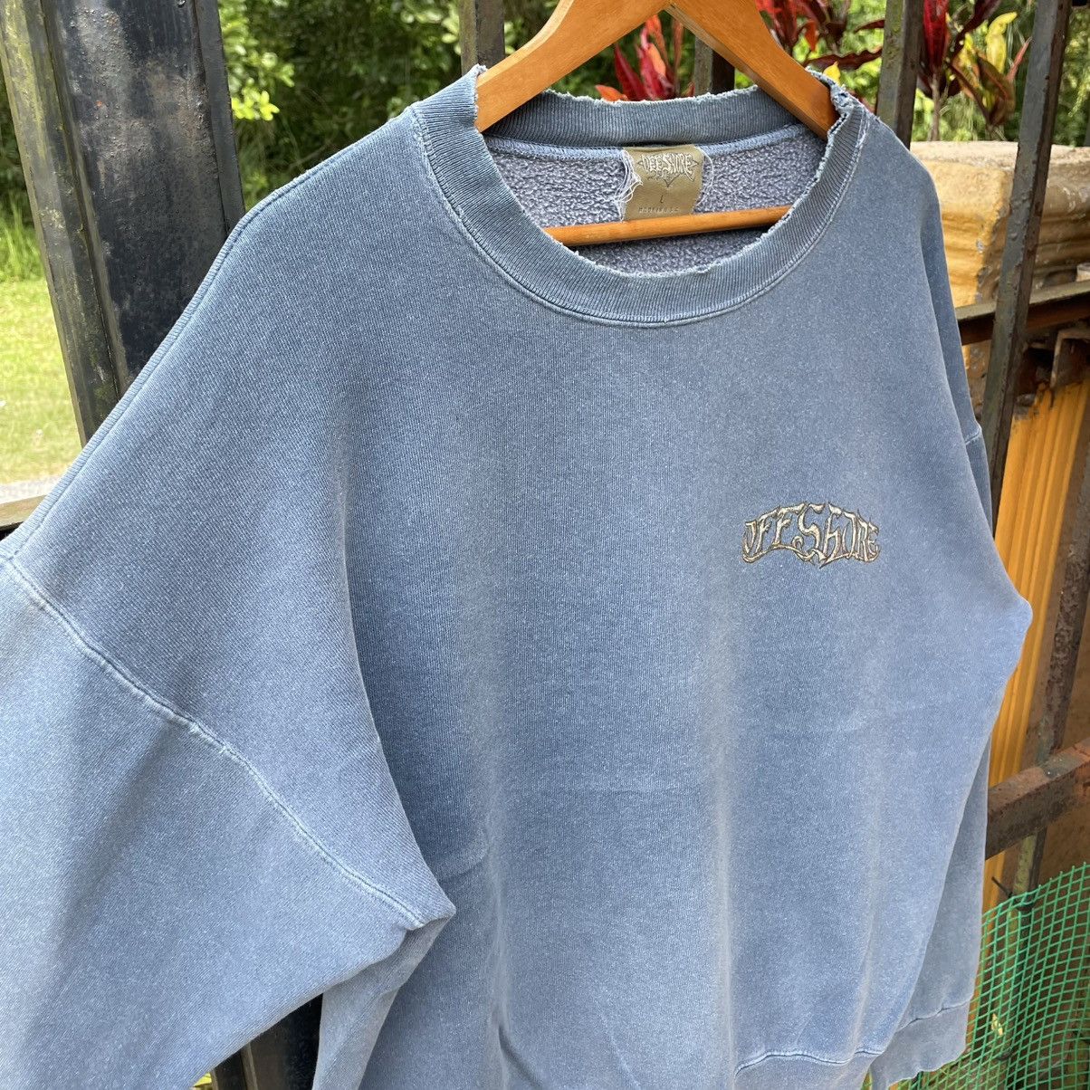 Vintage 🔥Vintage 90s Off Shore Big Logo Surf Distress Sweatshirts Size US L / EU 52-54 / 3 - 6 Thumbnail