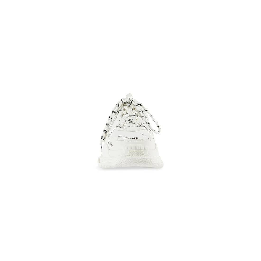 Balenciaga o1srvl11e0225 Triple S Sneakers Allover Logo in White Size US 8 / EU 41 - 2 Thumbnail