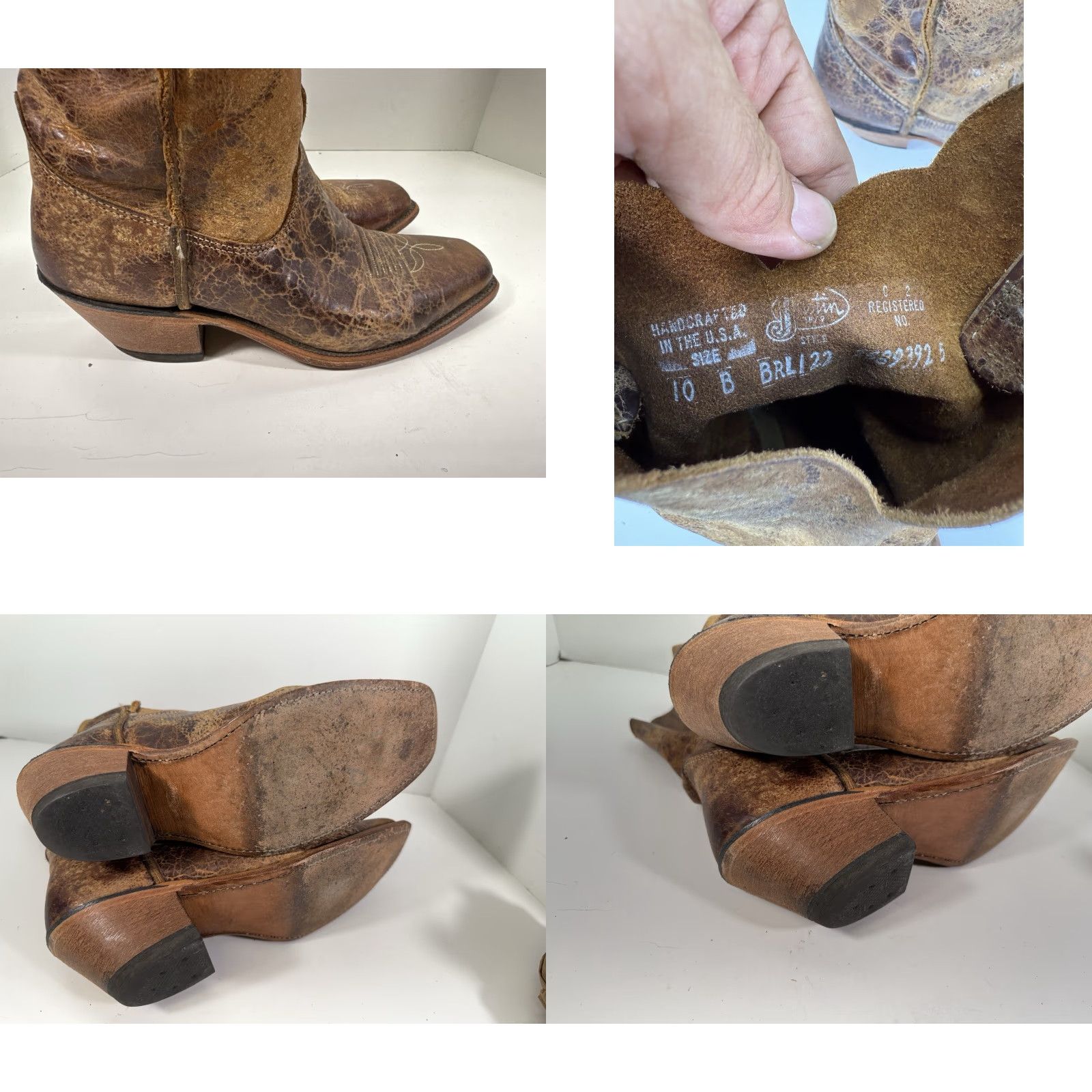 Justin Boots Justin Bent Rail Wildwood Boots Women 10 B Brown Leather Crackled Western BRL122 Size US 10 / IT 40 - 9 Thumbnail