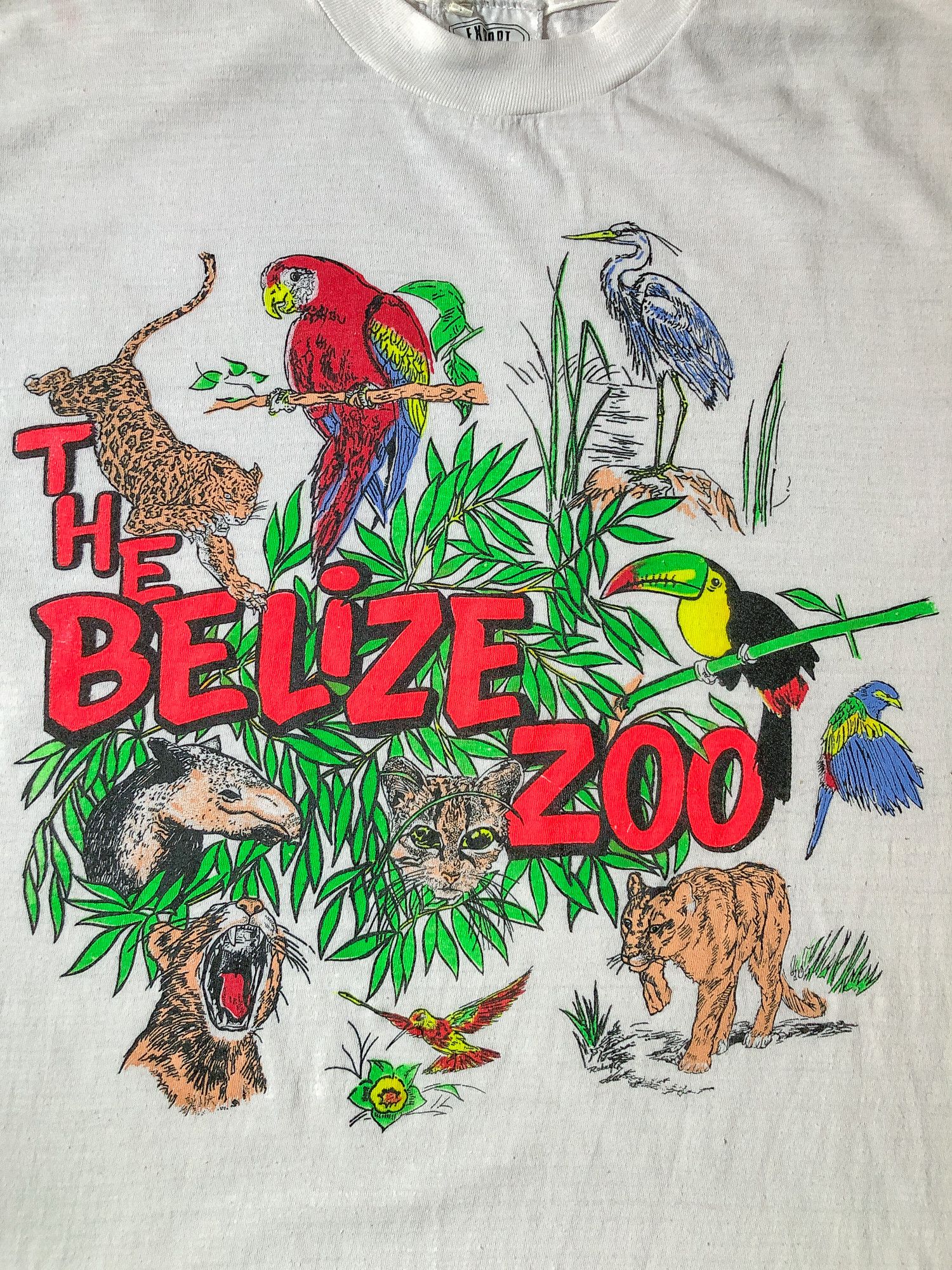 Vintage 90s Single Stitch Faded 'The Belize Zoo' T-Shirt Size US XL / EU 56 / 4 - 3 Thumbnail