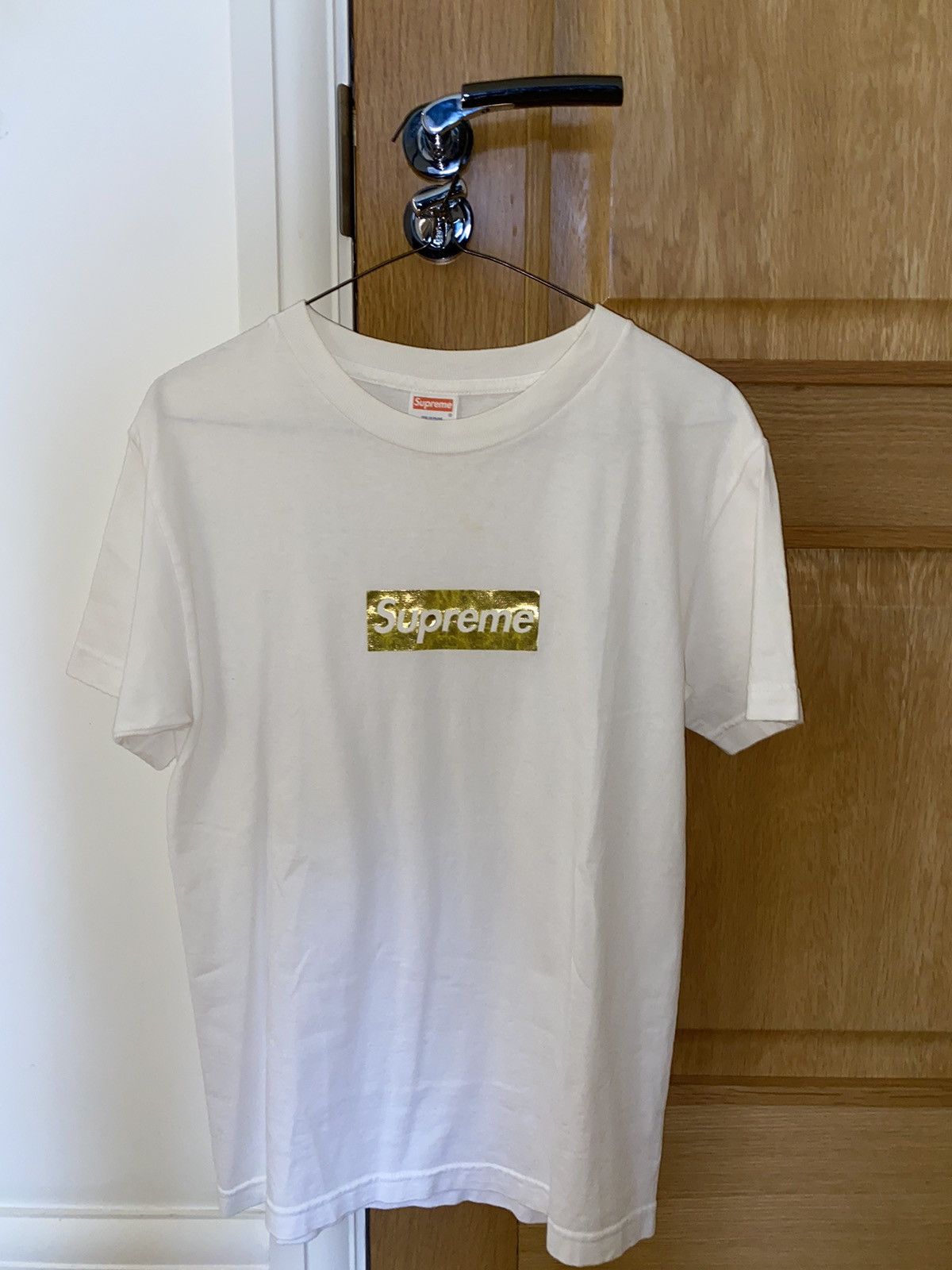 image of Supreme Nagoya Box Logo Tee in White, Men's (Size Small)