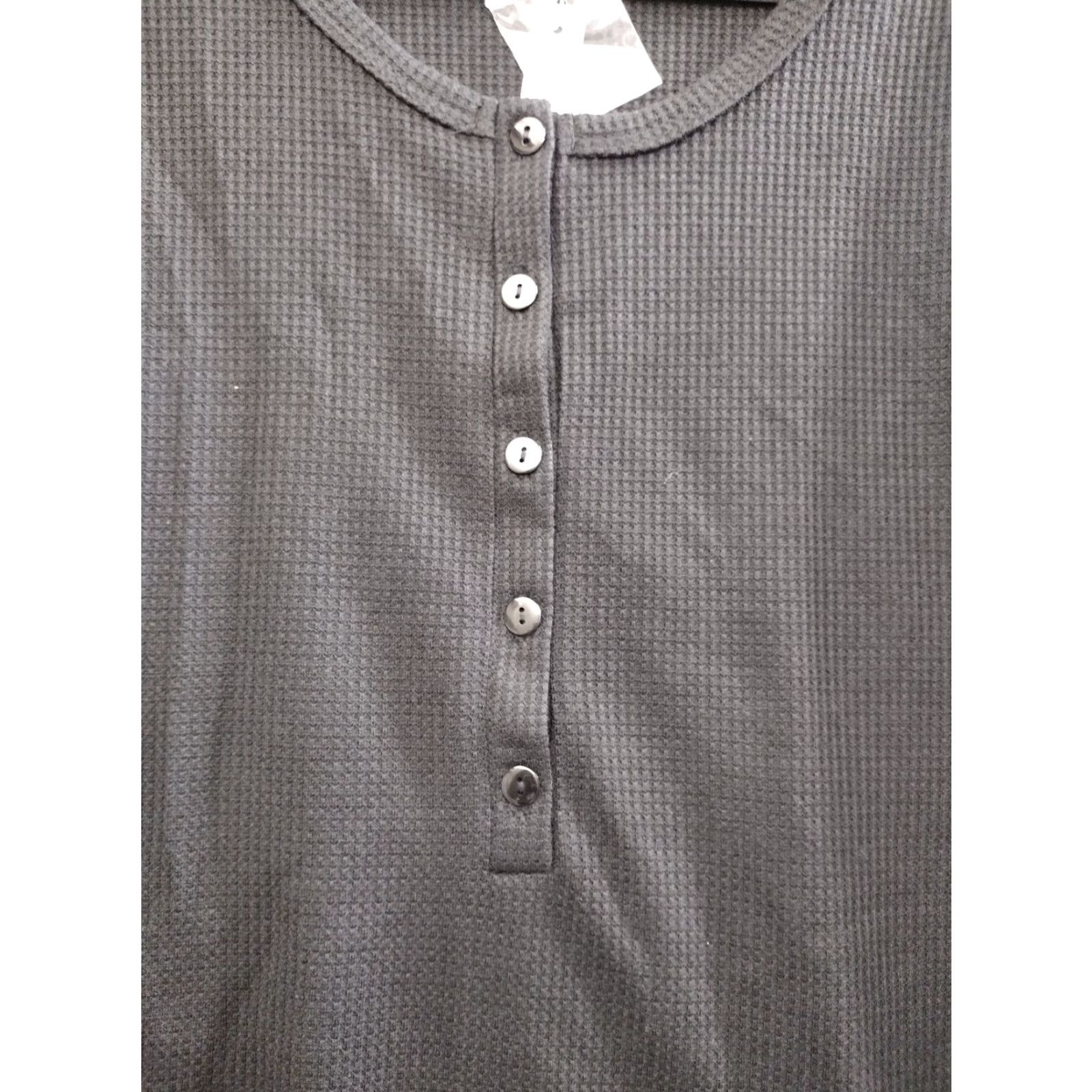 Vintage Unbranded Henley Ribbed Shirt Black Cotton Long Sleeve 2XL Men's Size US XXL / EU 58 / 5 - 7 Thumbnail