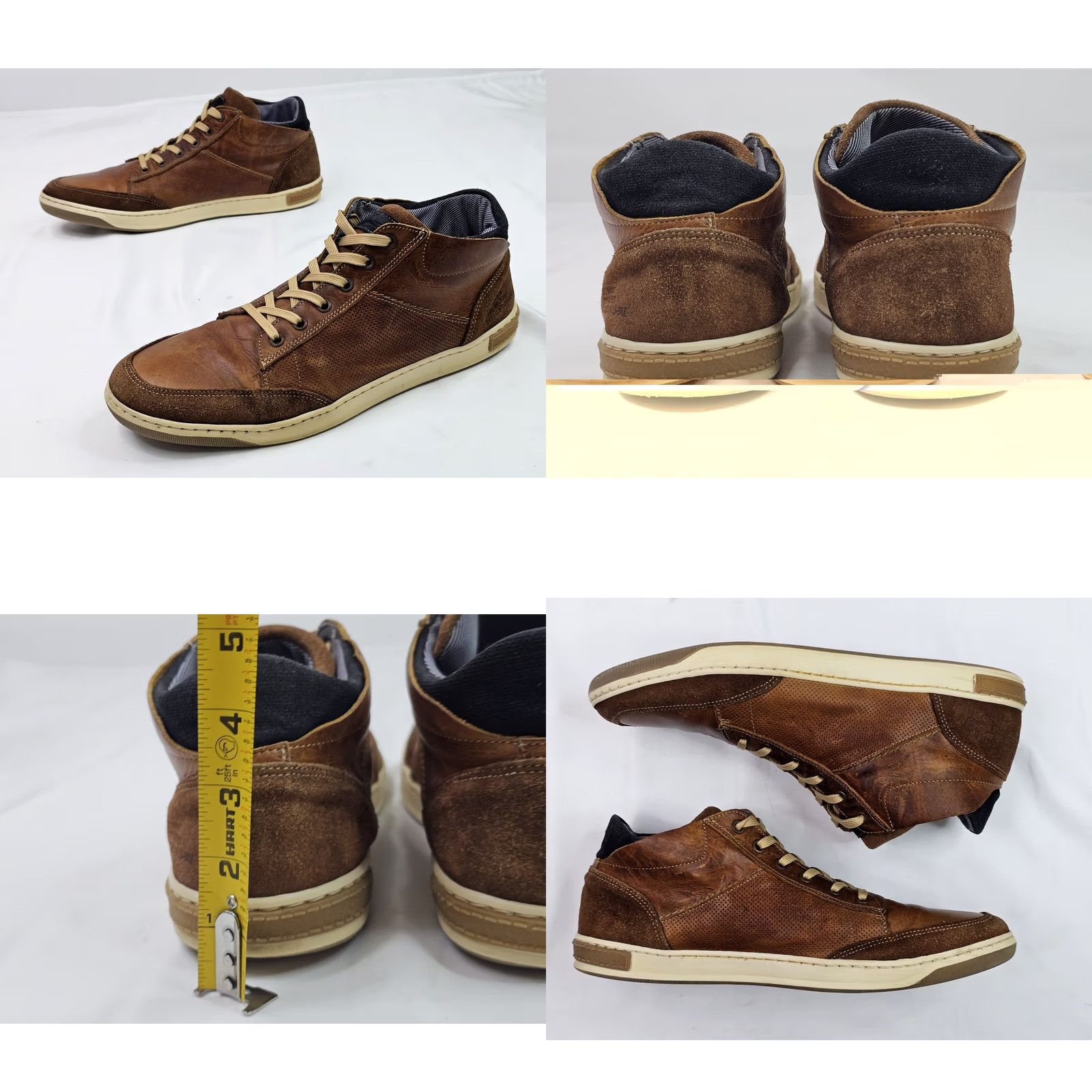 Bullboxer Bullboxer Laytone Hand Made Leather Ankle Boot Sneaker Mid Top Men 11 Brown Size US L / EU 52-54 / 3 - 8 Thumbnail