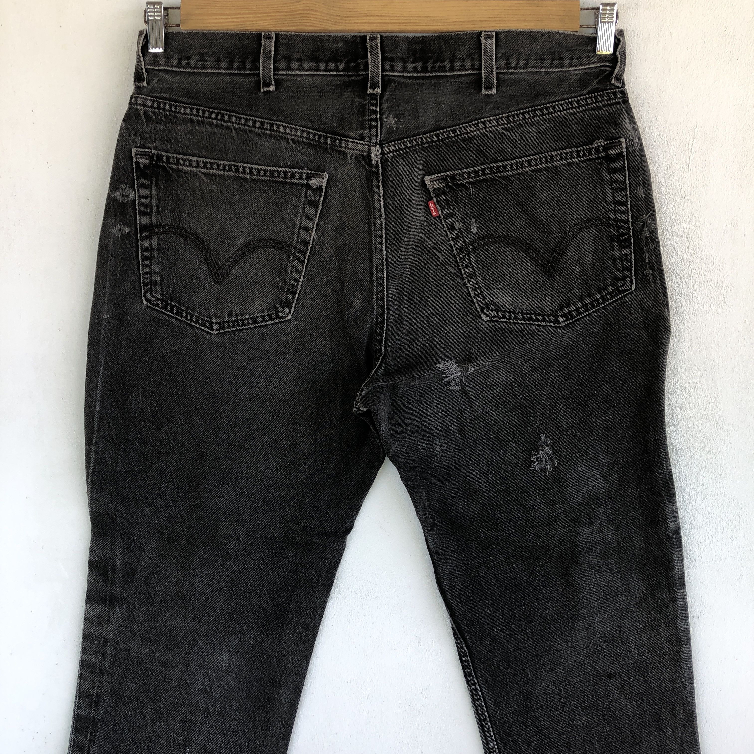 Levi's Vintage Levis 550 Jeans Faded Black Grunge Levi's Denim Size US 36 / EU 52 - 4 Thumbnail