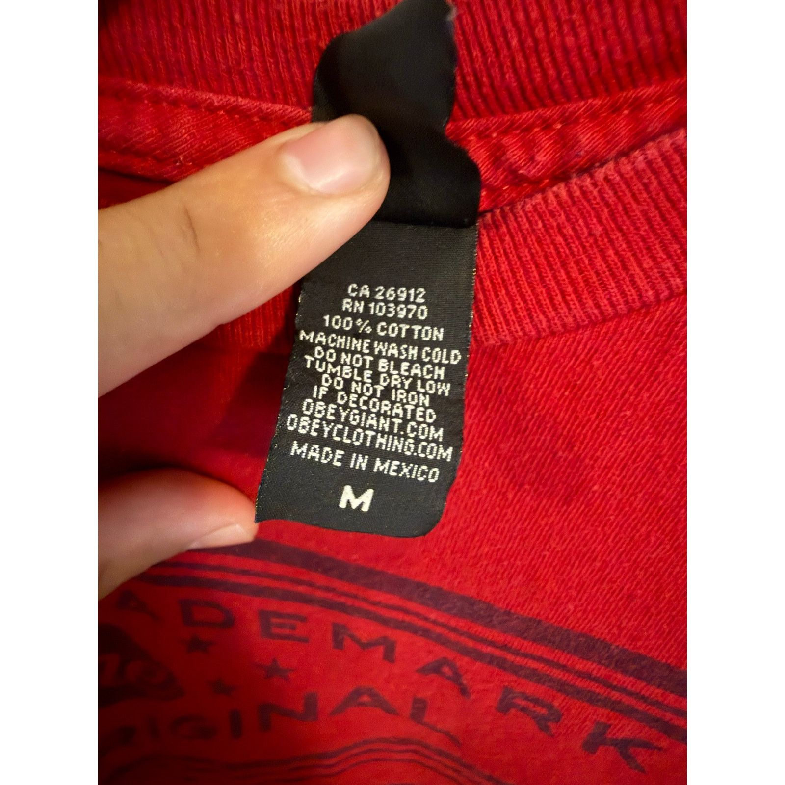 Obey Obey Red Graphic T-Shirt Men’s Medium – Streetwear Logo Tee Size US M / EU 48-50 / 2 - 3 Thumbnail