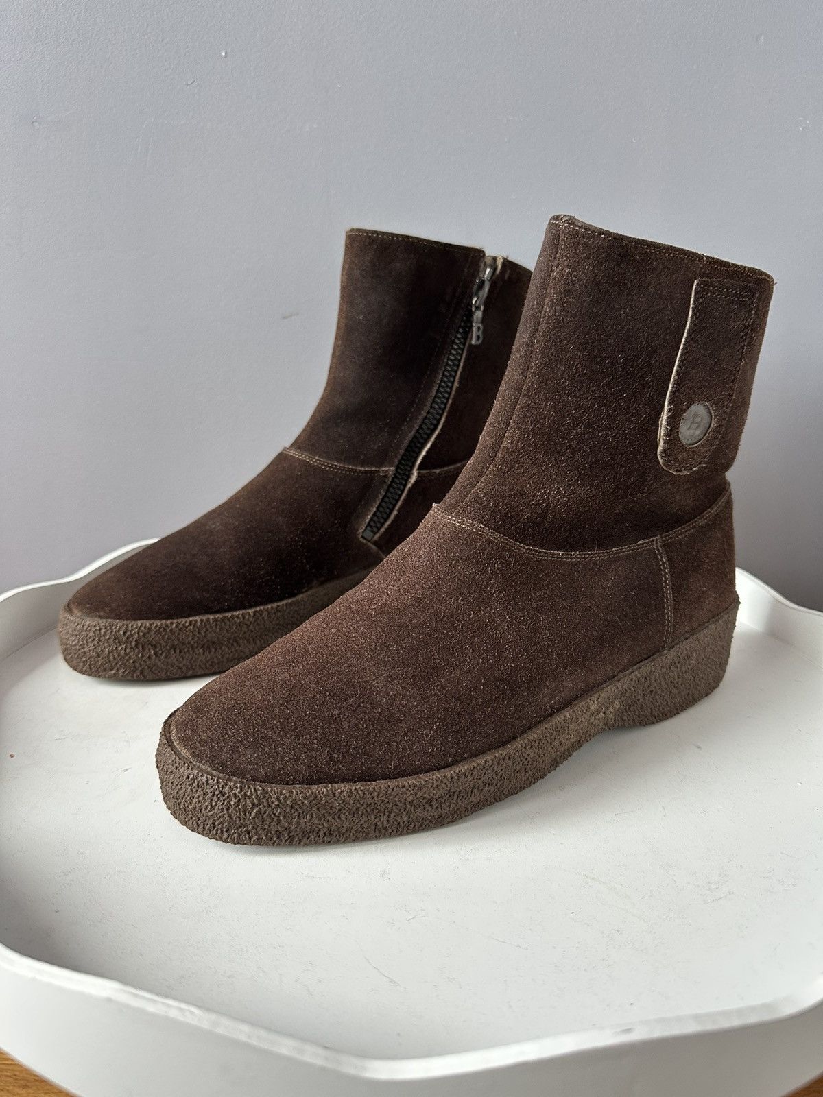 Bally Bally Suisse Shearling Fur Suede Brown Ankle boots shoes Size US 9 / EU 42 - 1 Thumbnail