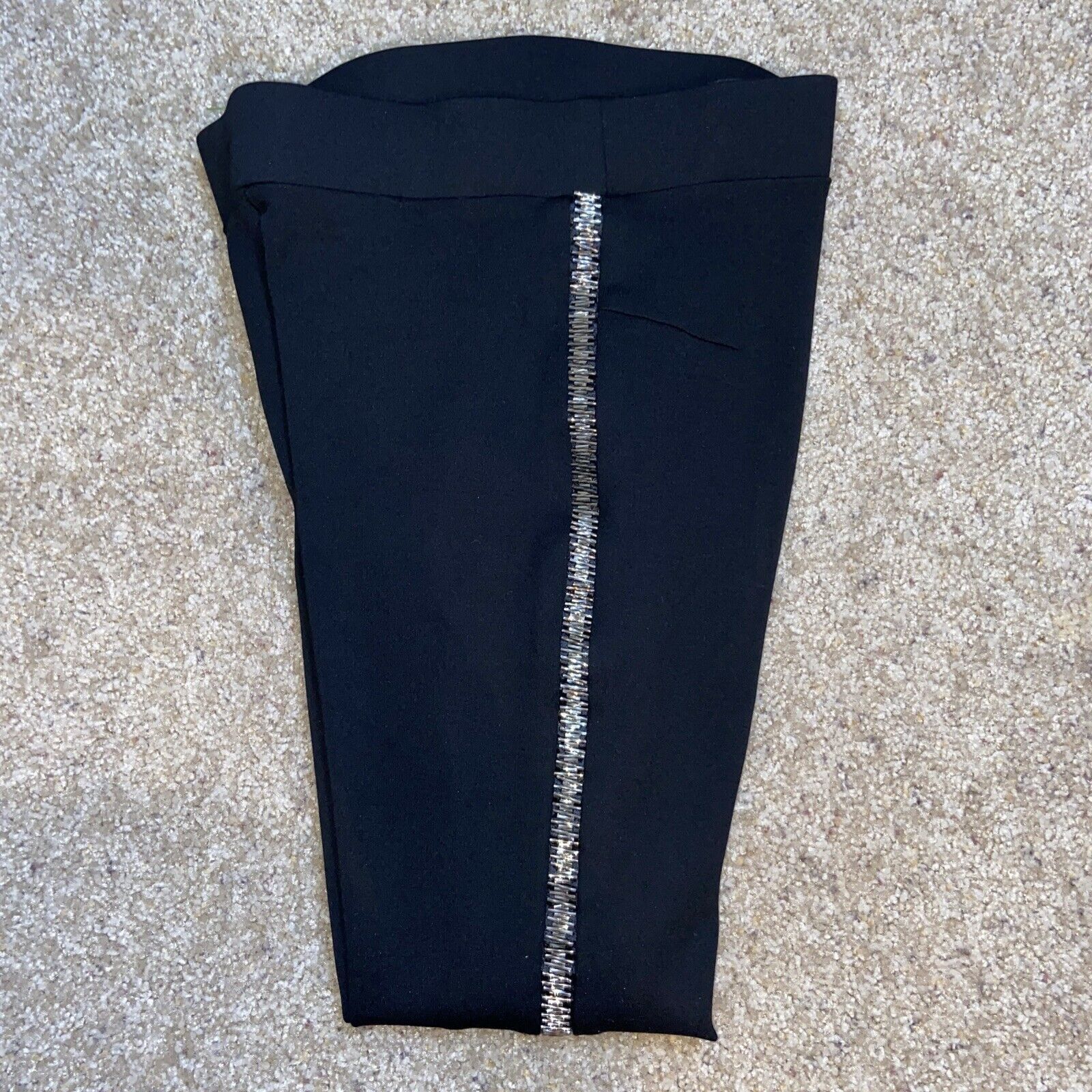 Zara Zara Basics Black Legging Beaded Elastic Waist Stretch S Size 27" / US 4 / IT 40 - 2 Thumbnail